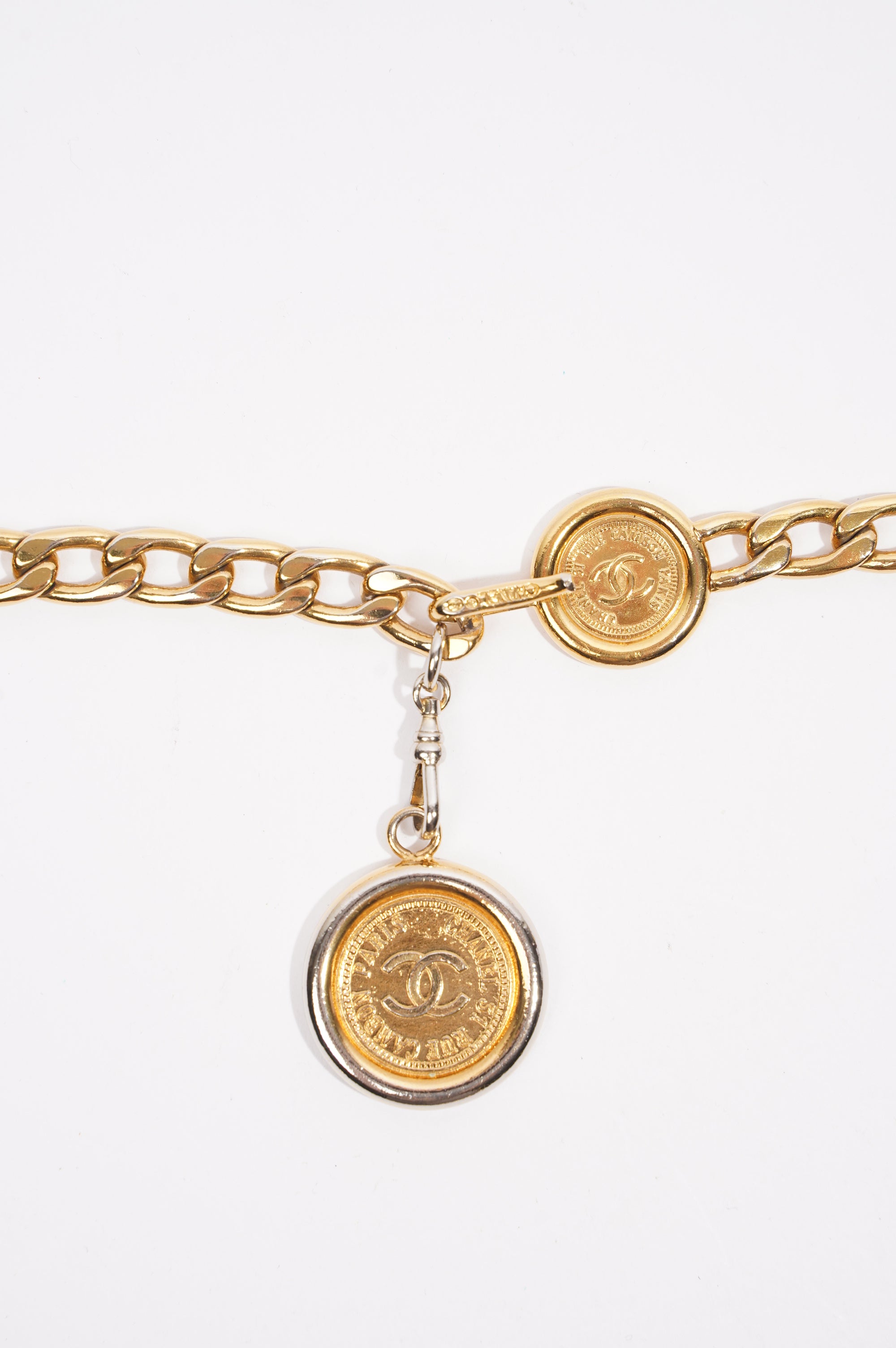 Chanel Vintage Medallion Belt Gold Base Metal