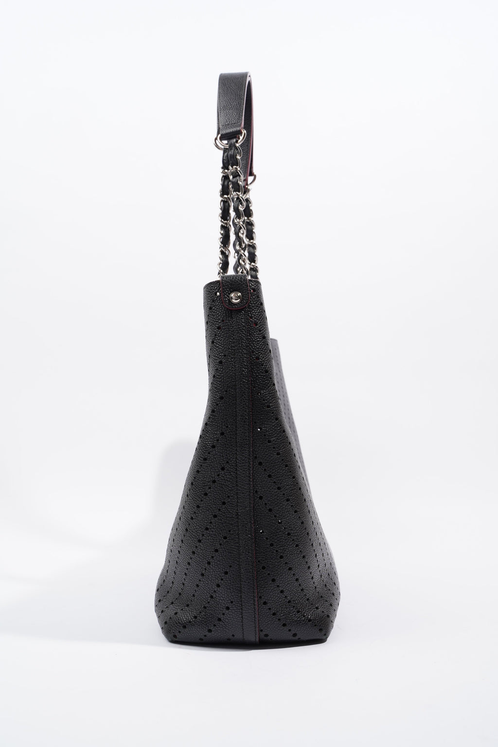 Chanel Shopping Tote Perforated Black Caviar Leather