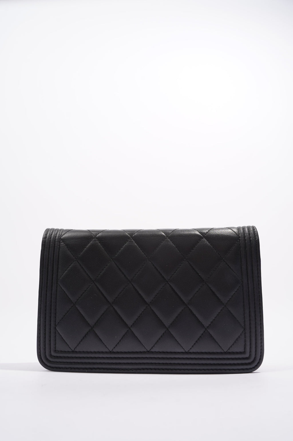 Chanel Boy Wallet On Chain Black Lambskin Leather One Size