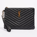 Saint Laurent Cassandre Pouch Black Leather