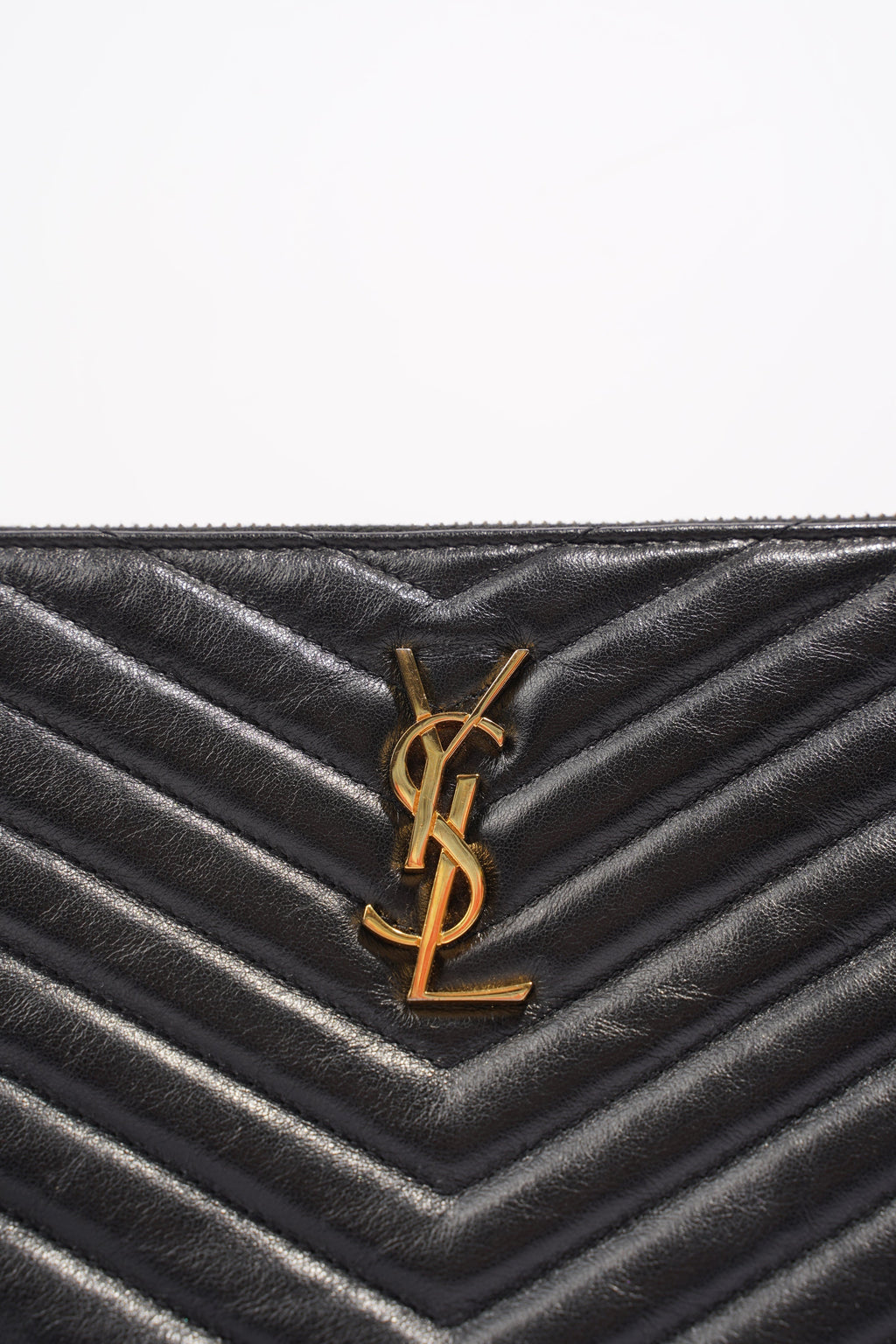Saint Laurent Cassandre Pouch Black Leather