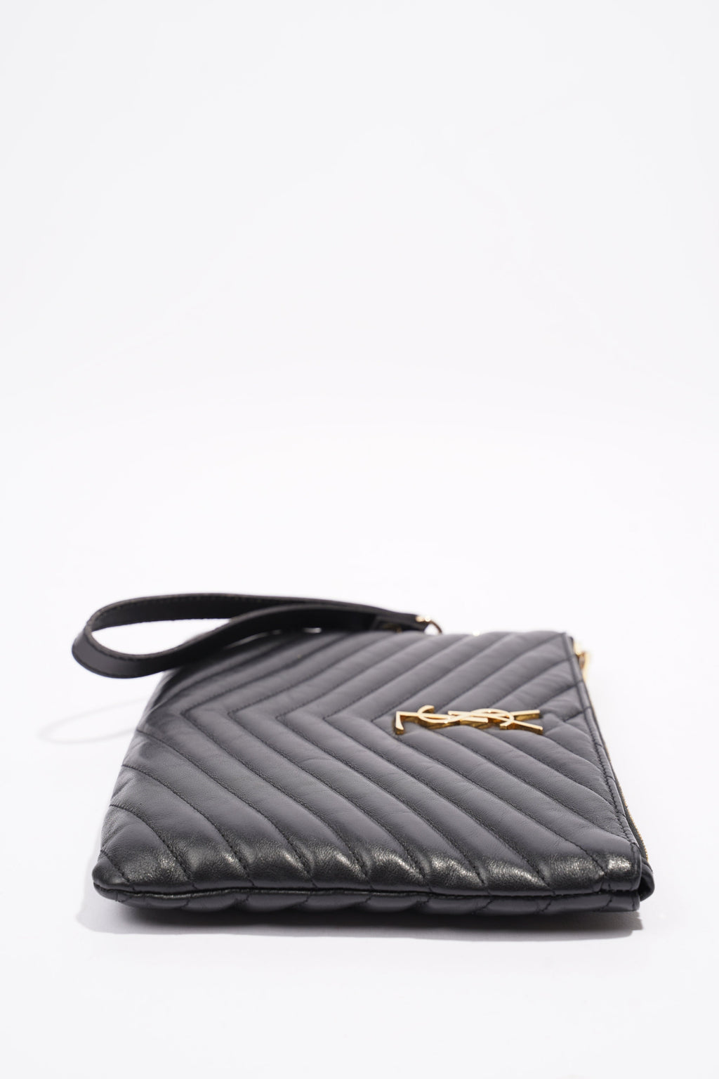 Saint Laurent Cassandre Pouch Black Leather