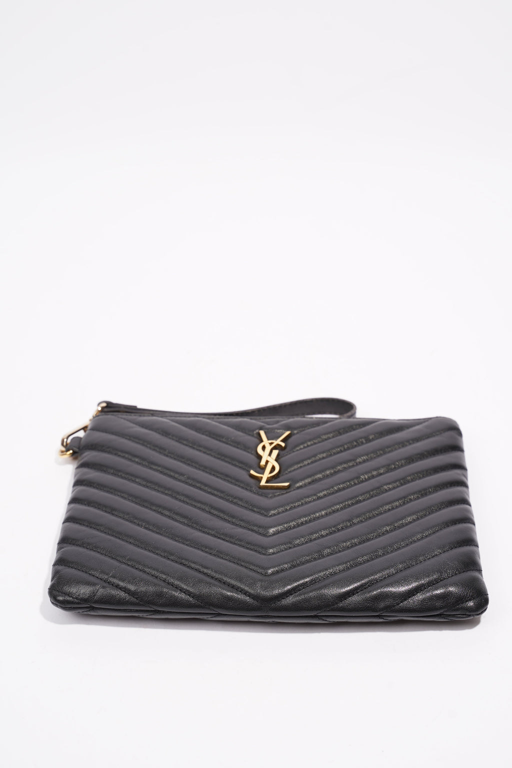 Saint Laurent Cassandre Pouch Black Leather