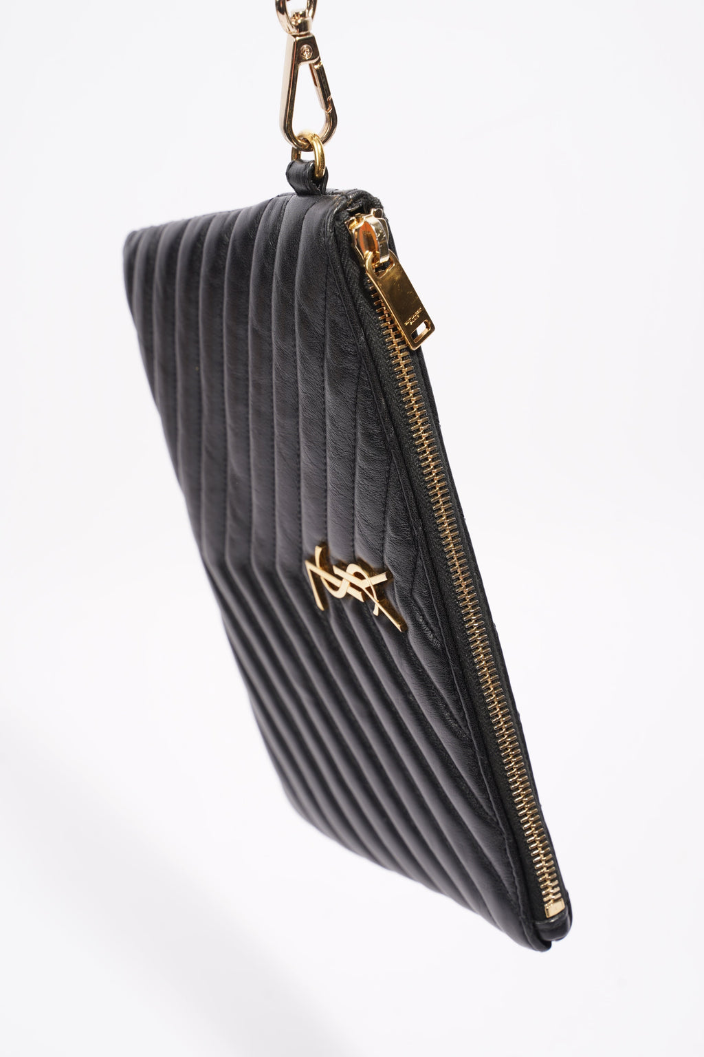 Saint Laurent Cassandre Pouch Black Leather
