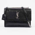Saint Laurent Sunset Black Embossed Leather Medium