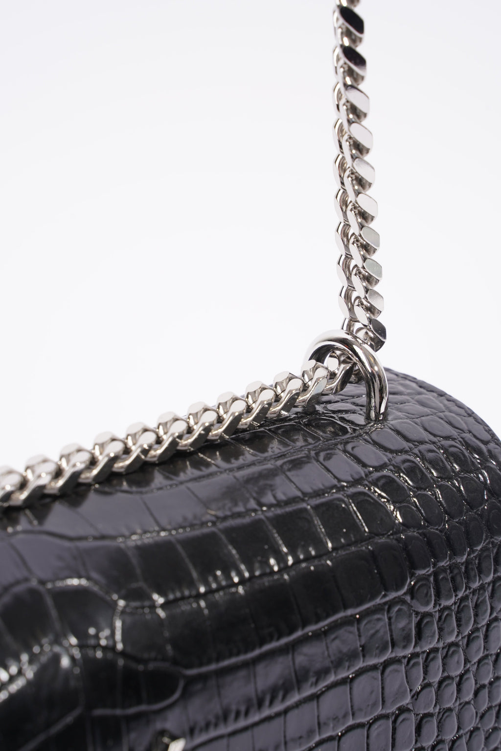 Saint Laurent Sunset Black Embossed Leather Medium