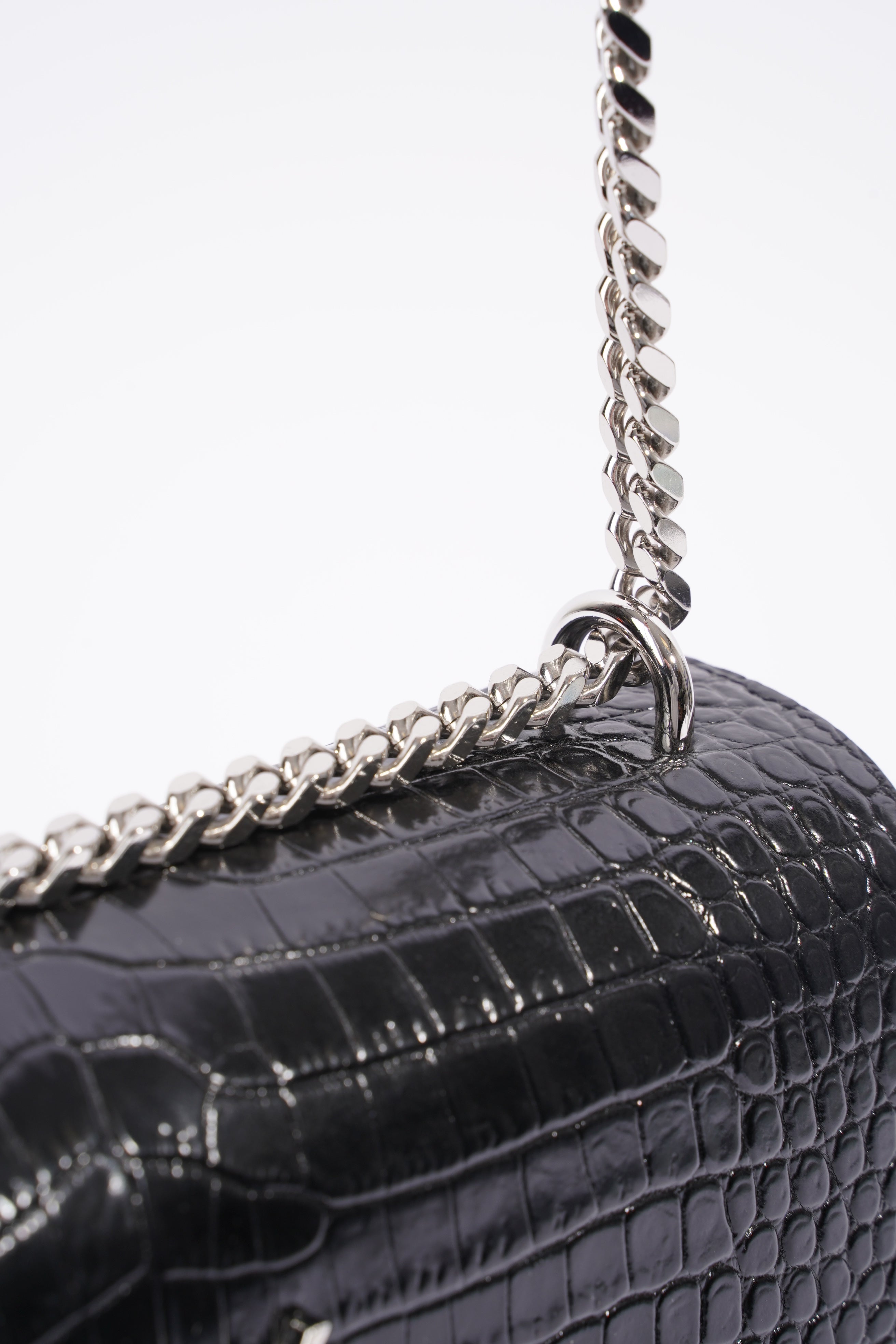 Saint Laurent Sunset Black Embossed Leather Medium