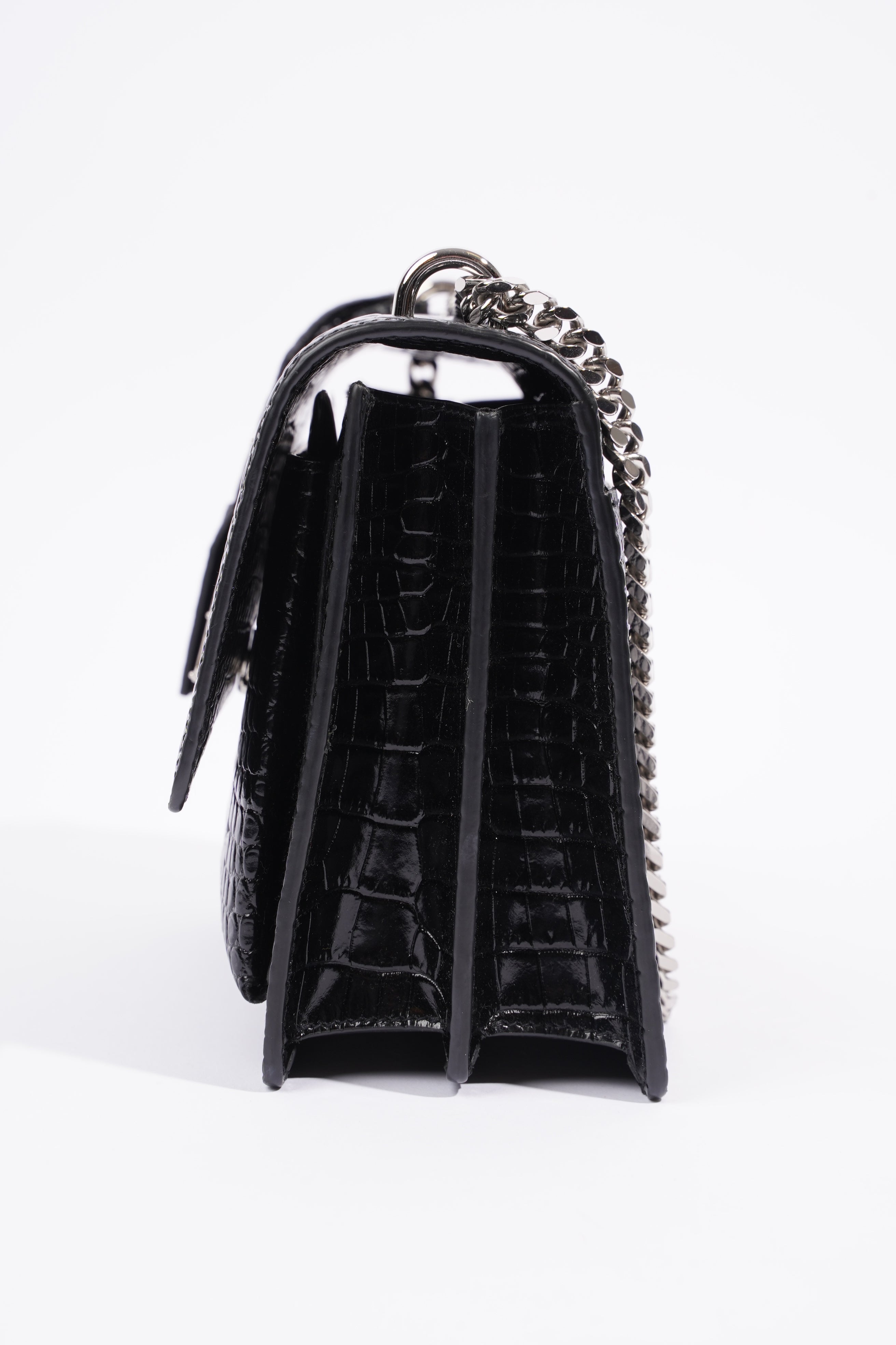 Saint Laurent Sunset Black Embossed Leather Medium