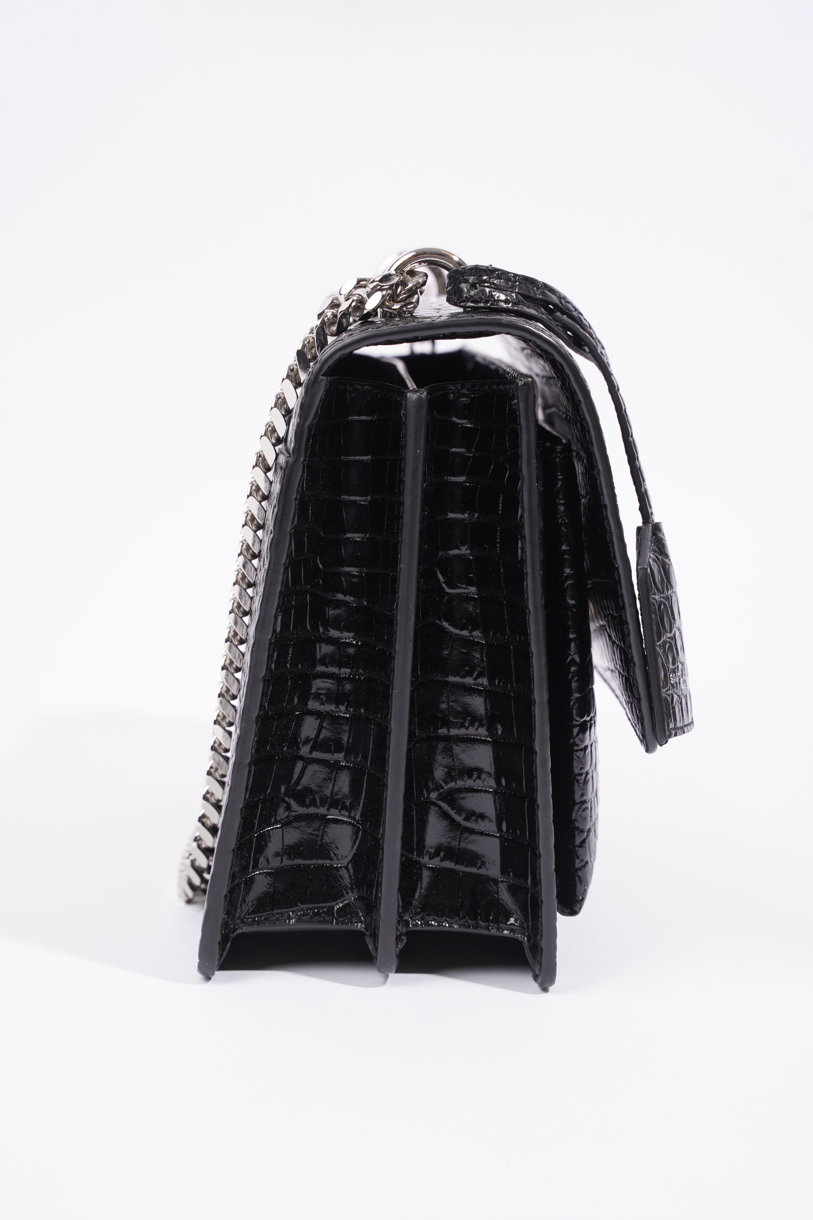 Saint Laurent Sunset Black Embossed Leather Medium