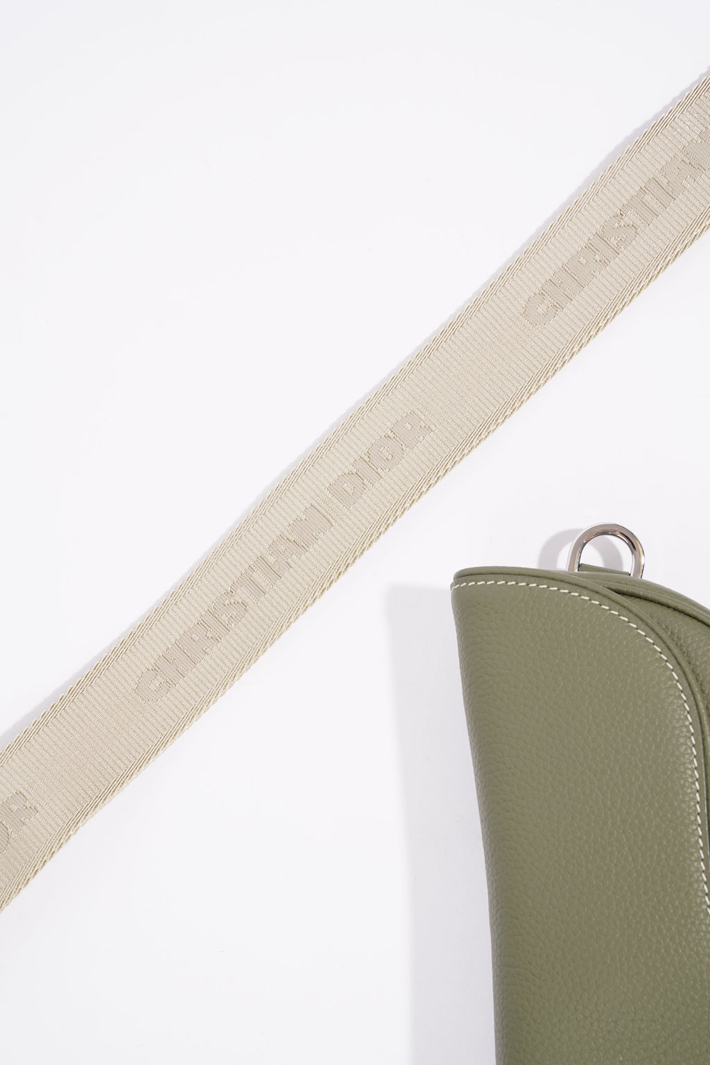 Christian Dior Saddle Bag Khaki Leather