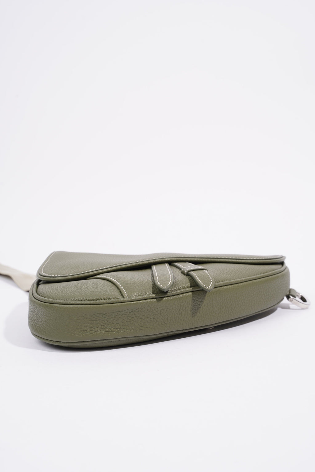 Christian Dior Saddle Bag Khaki Leather