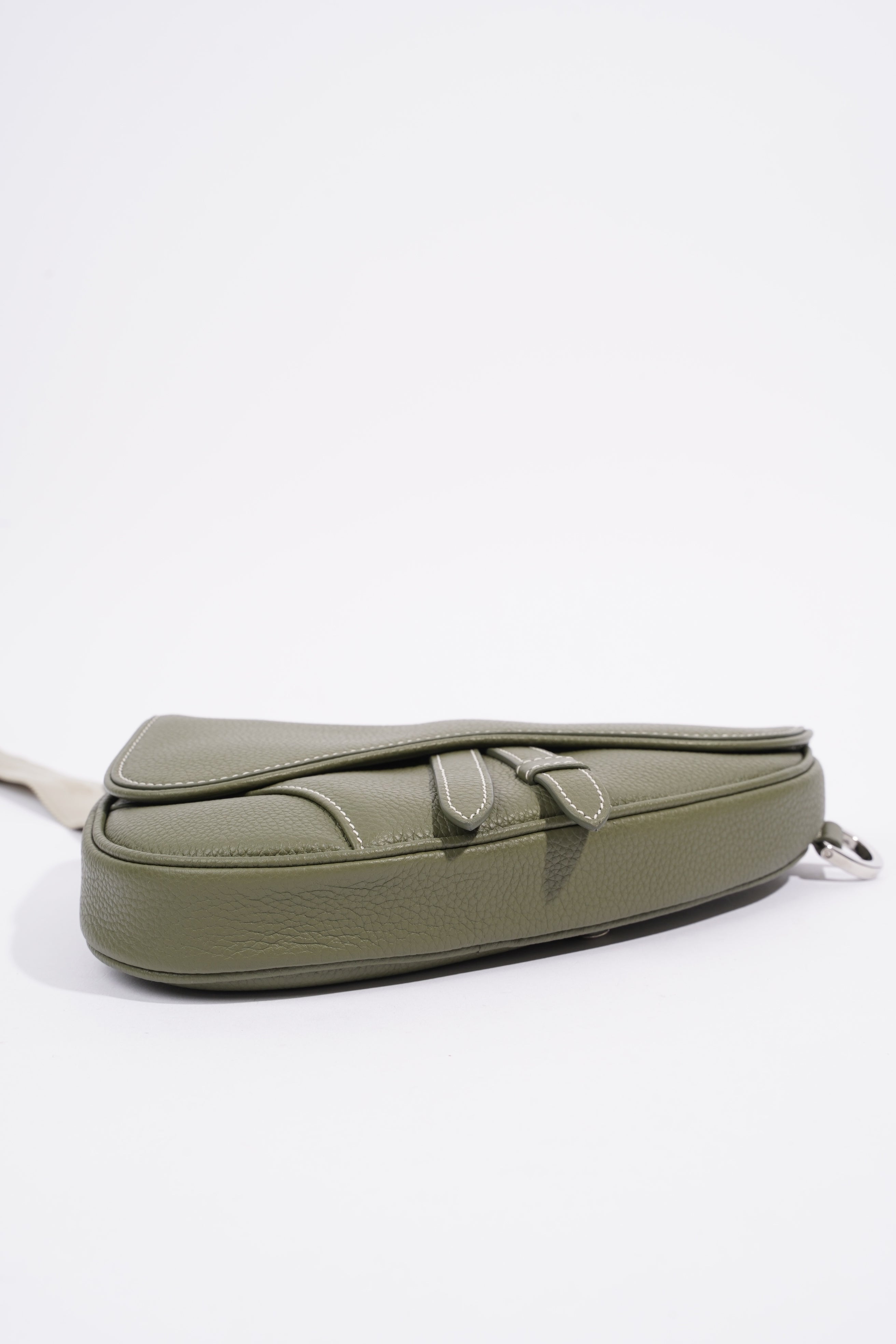 Christian Dior Saddle Bag Khaki Leather
