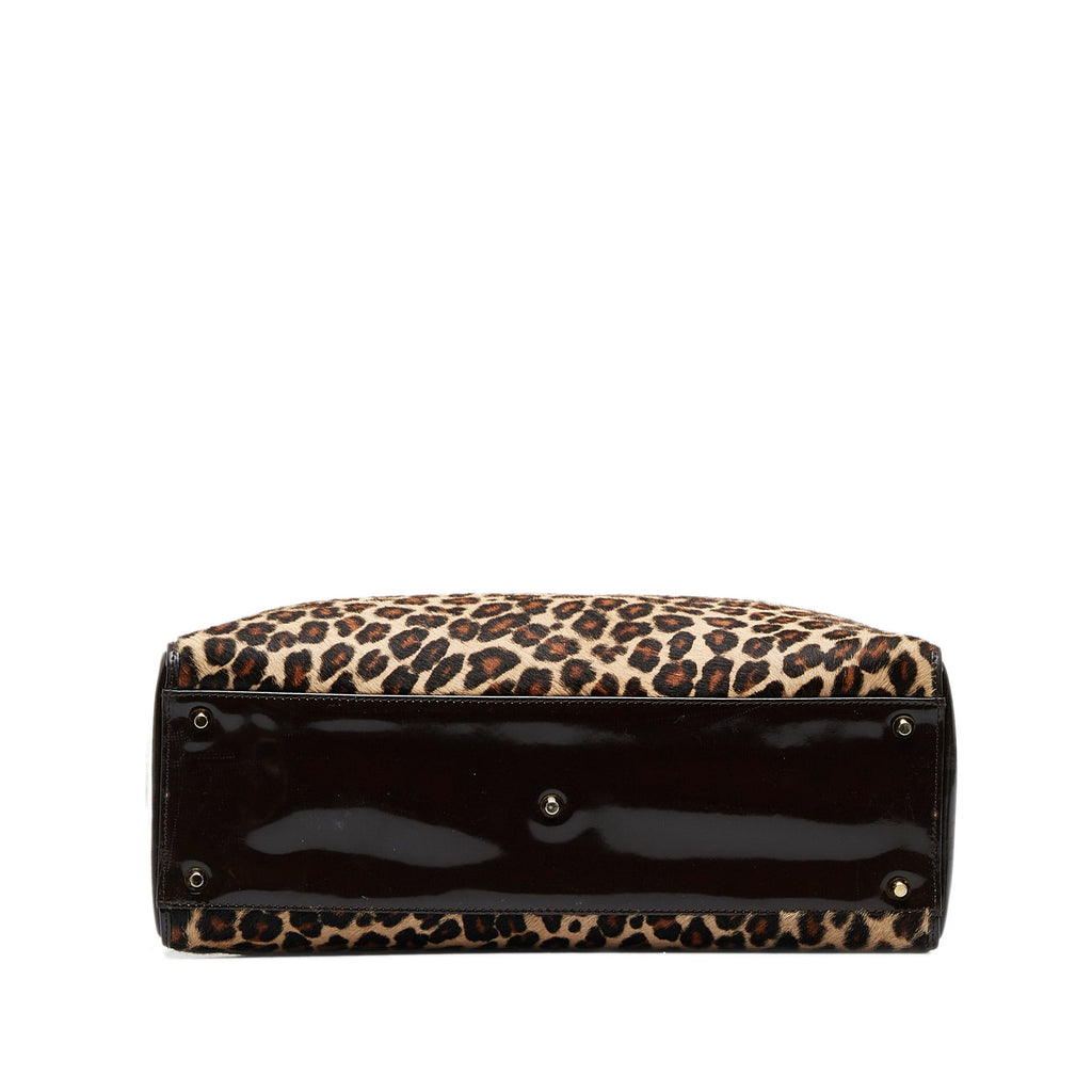 DIORLarge Leopard Print Pony Hair Lady  Satchel