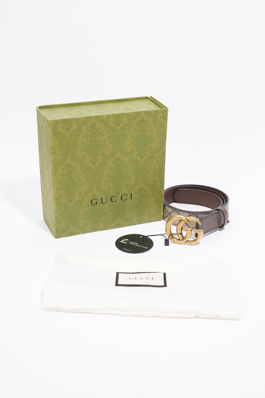 Gucci Marmont Belt Black / Gold Leather 80cm 32"