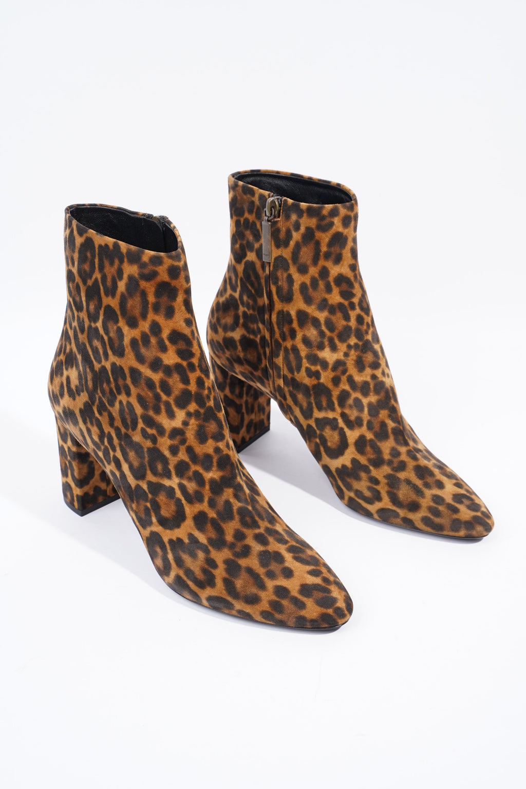Saint Laurent Lou Ankle Boots 75 Leopard Print Suede EU 39 UK 6