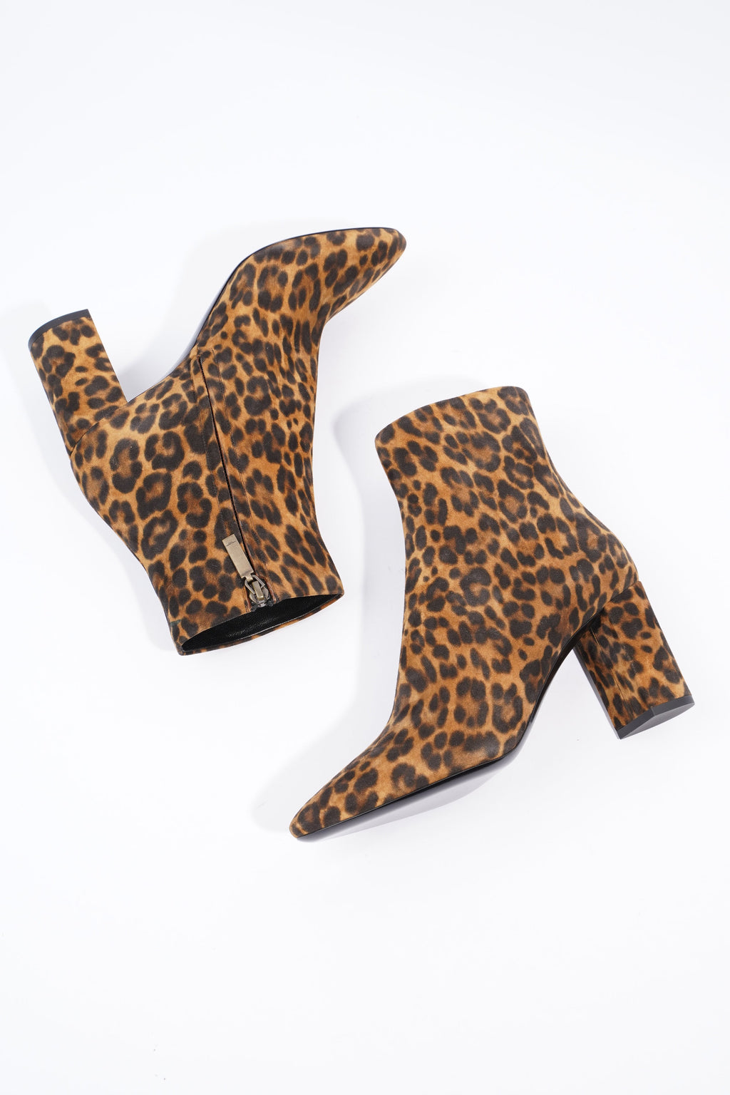 Saint Laurent Lou Ankle Boots 75 Leopard Print Suede EU 39 UK 6