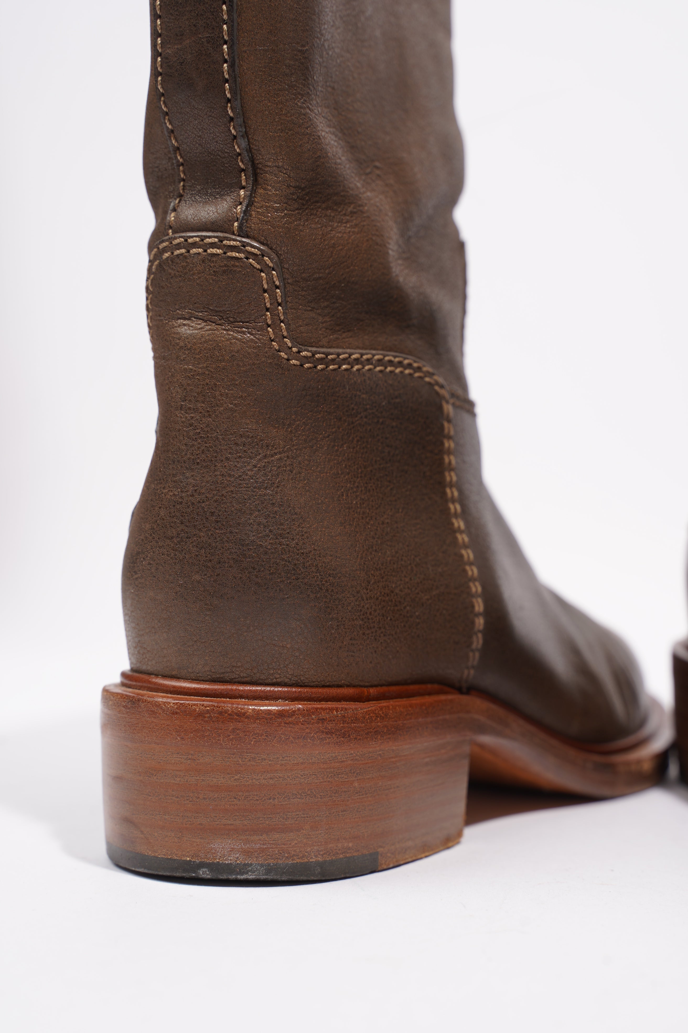 Chanel Boots Brown Calfskin Leather EU 38 UK 5