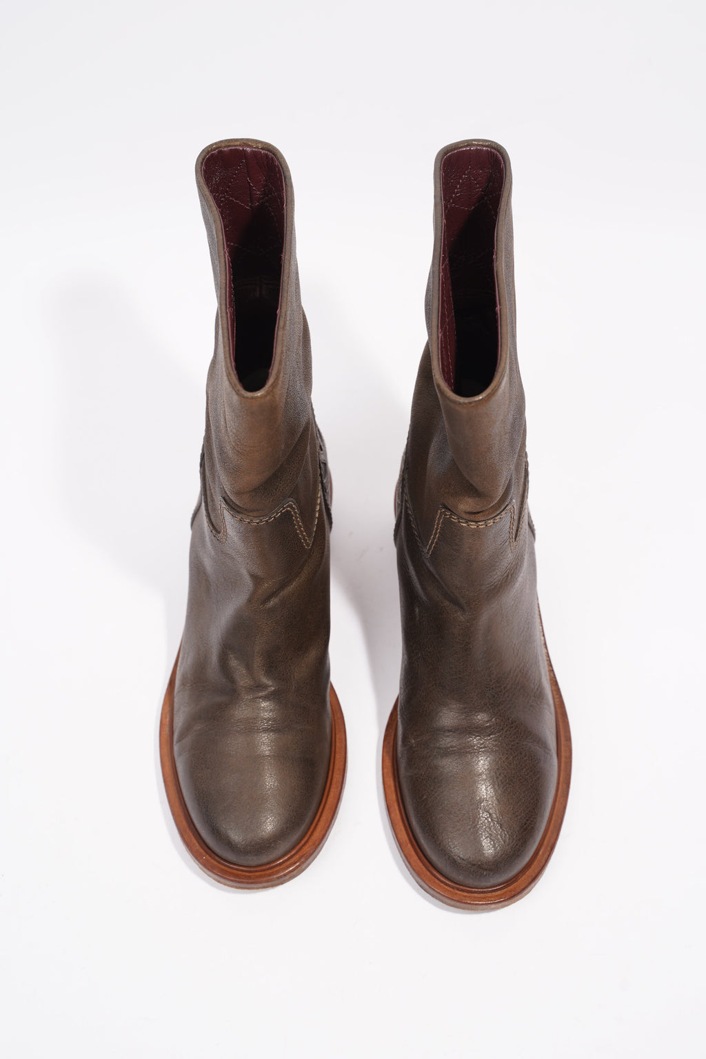 Chanel Boots Brown Calfskin Leather EU 38 UK 5