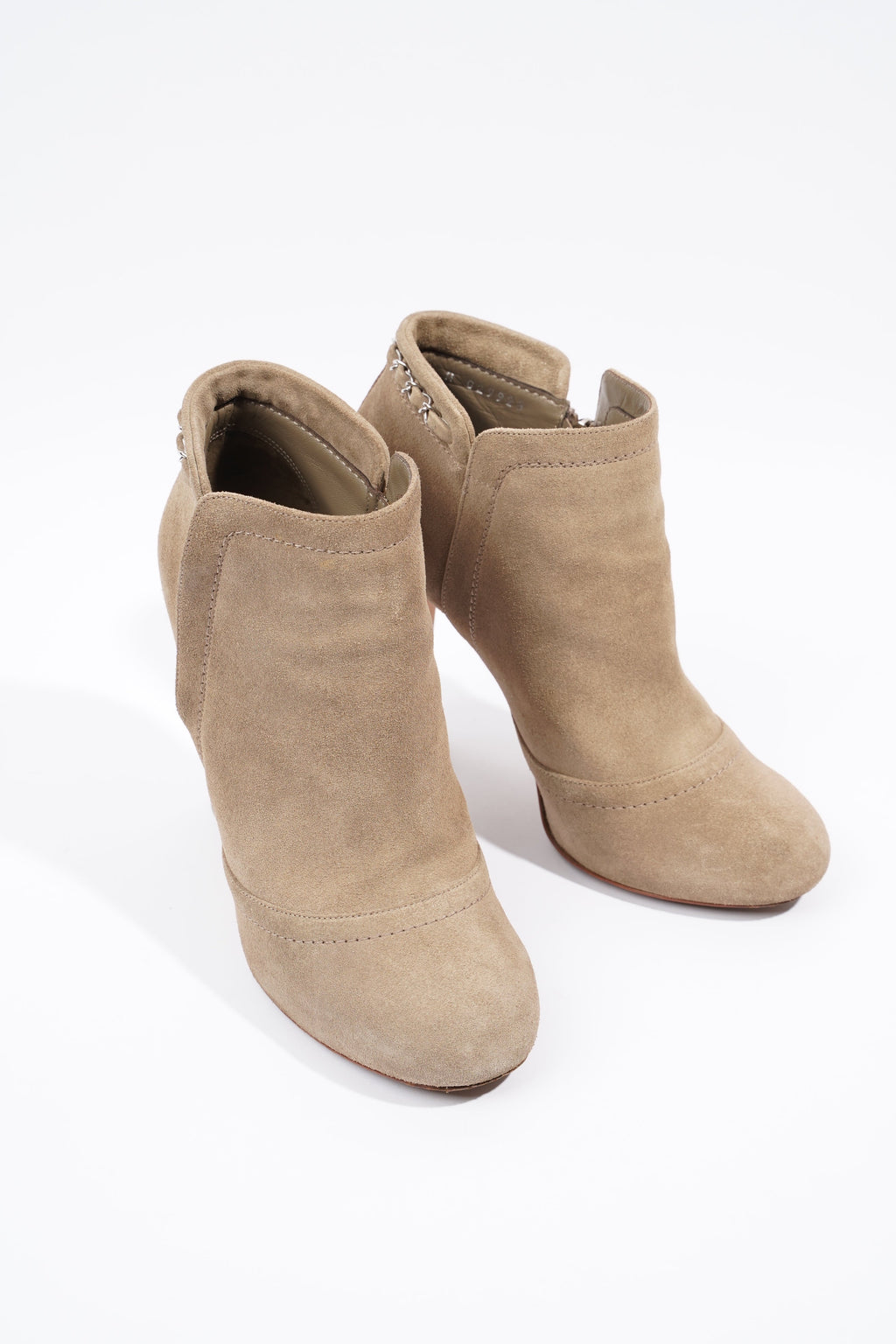 Chanel Ankle Boots Sandy Brown Suede EU 38.5 UK 5.5
