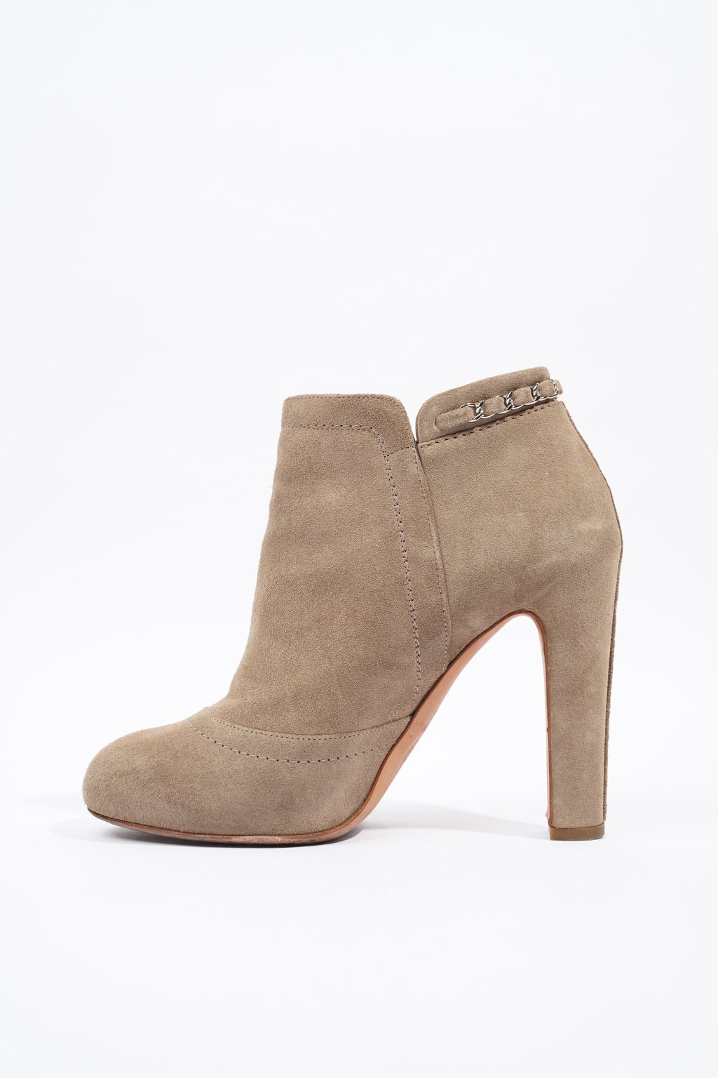 Chanel Ankle Boots Sandy Brown Suede EU 38.5 UK 5.5