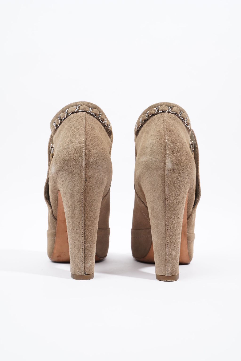 Chanel Ankle Boots Sandy Brown Suede EU 38.5 UK 5.5
