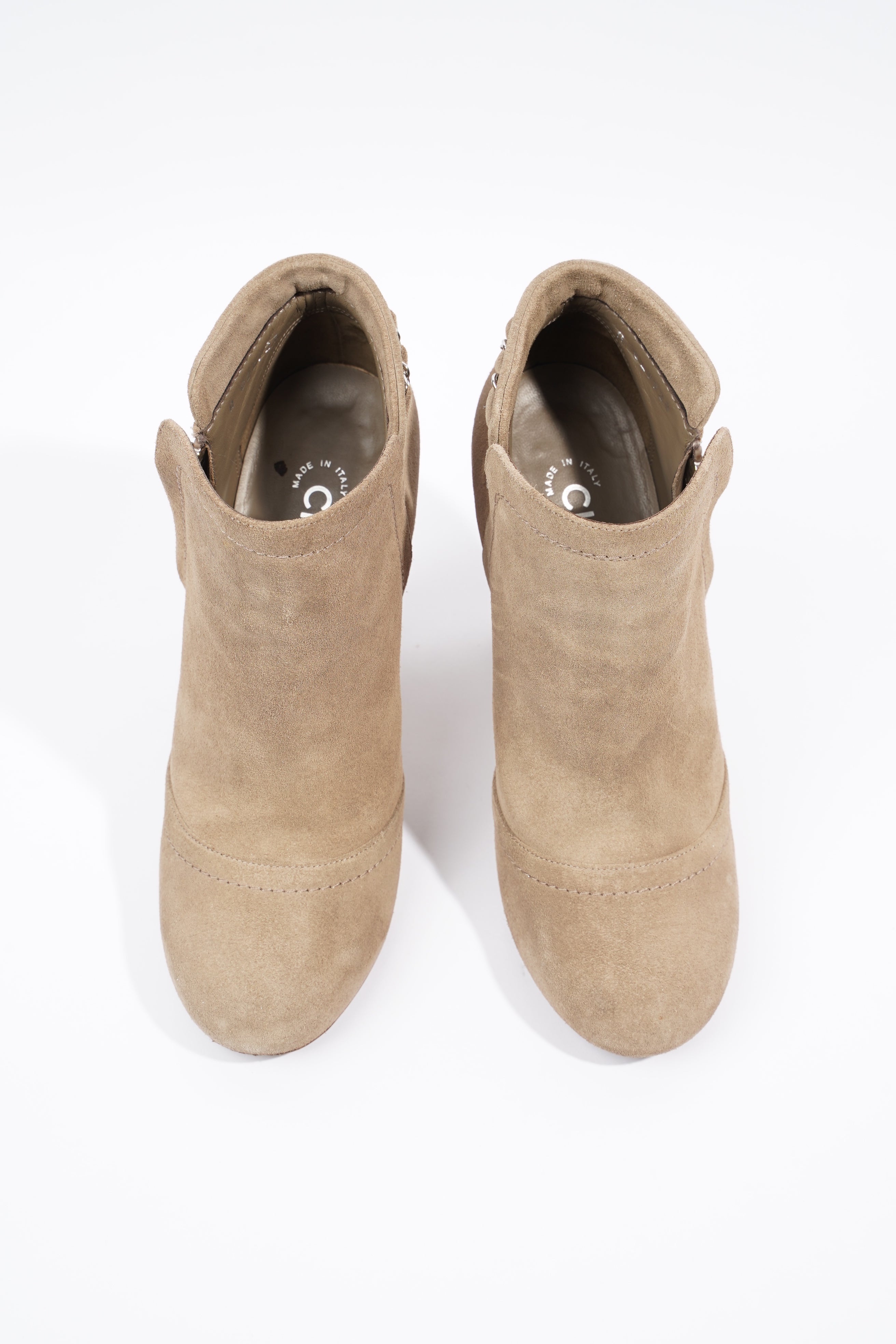 Chanel Ankle Boots Sandy Brown Suede EU 38.5 UK 5.5