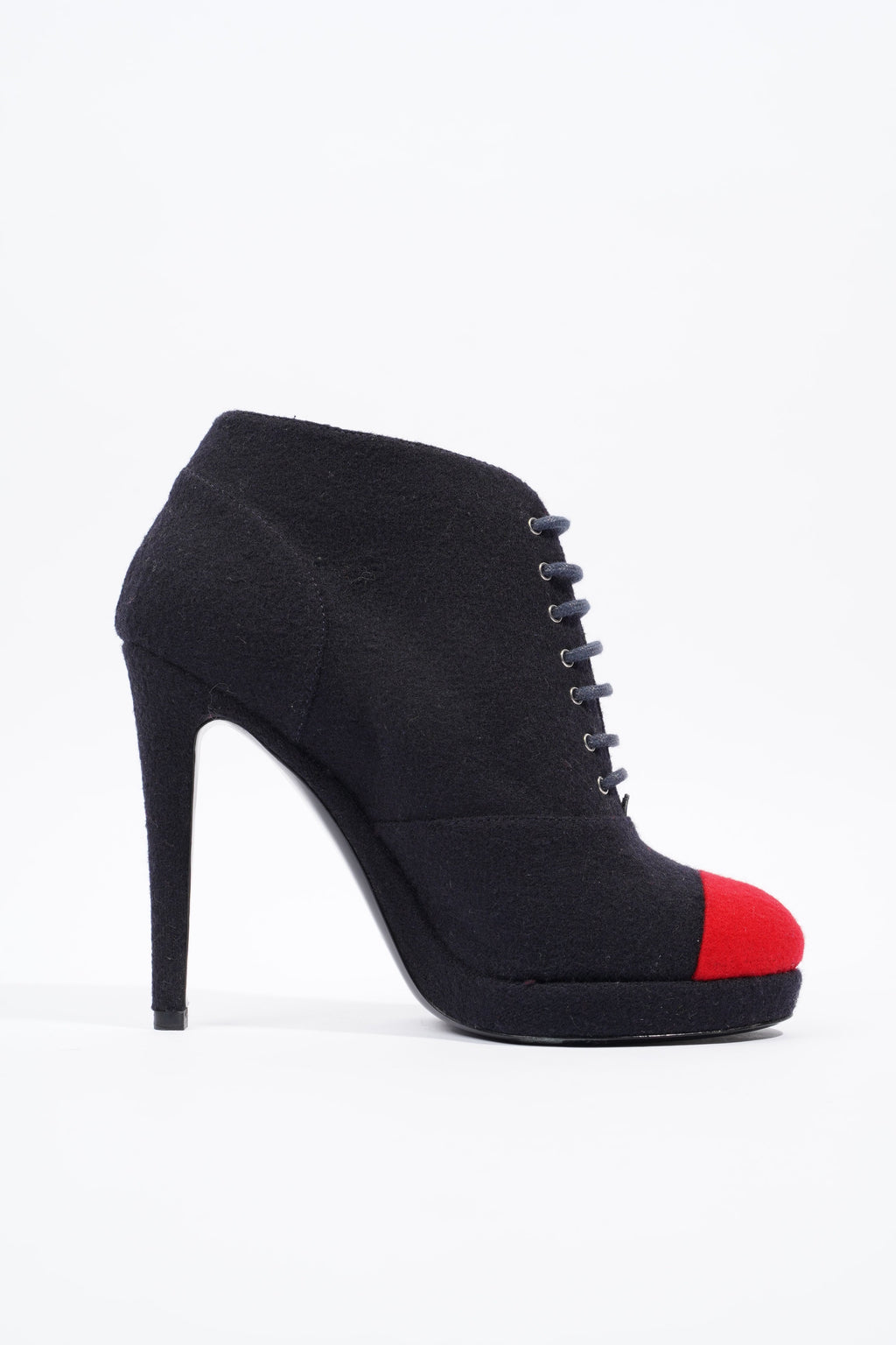 Chanel Short Boots Navy / Red Fabric EU 38 UK 5
