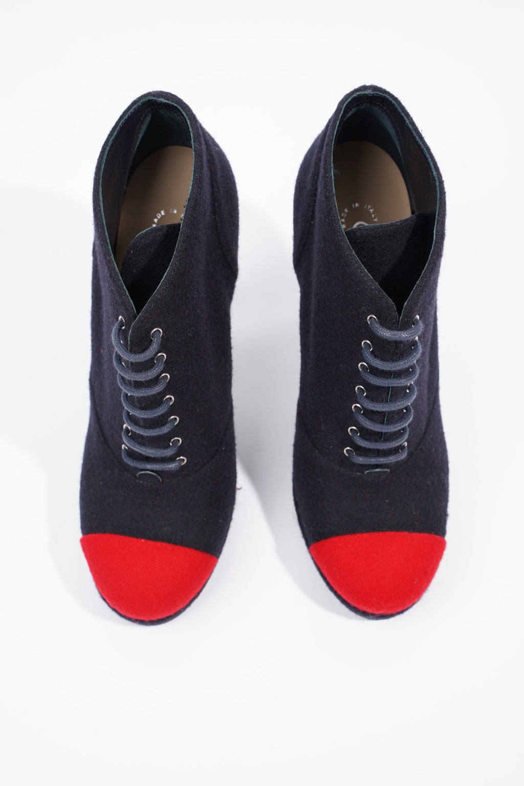 Chanel Short Boots Navy / Red Fabric EU 38 UK 5