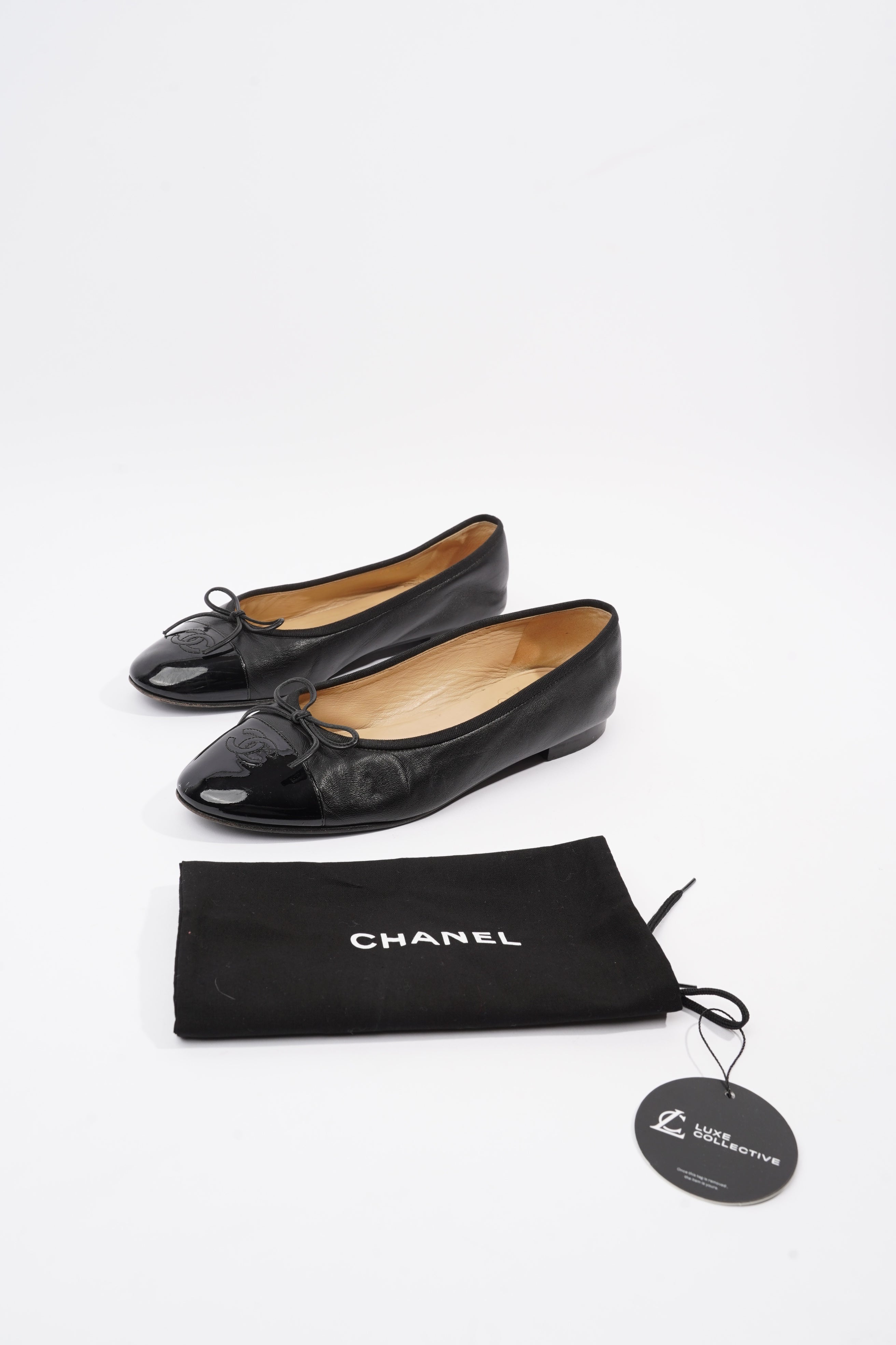 Chanel Ballet Pump Black Leather EU 41.5 UK 8.5