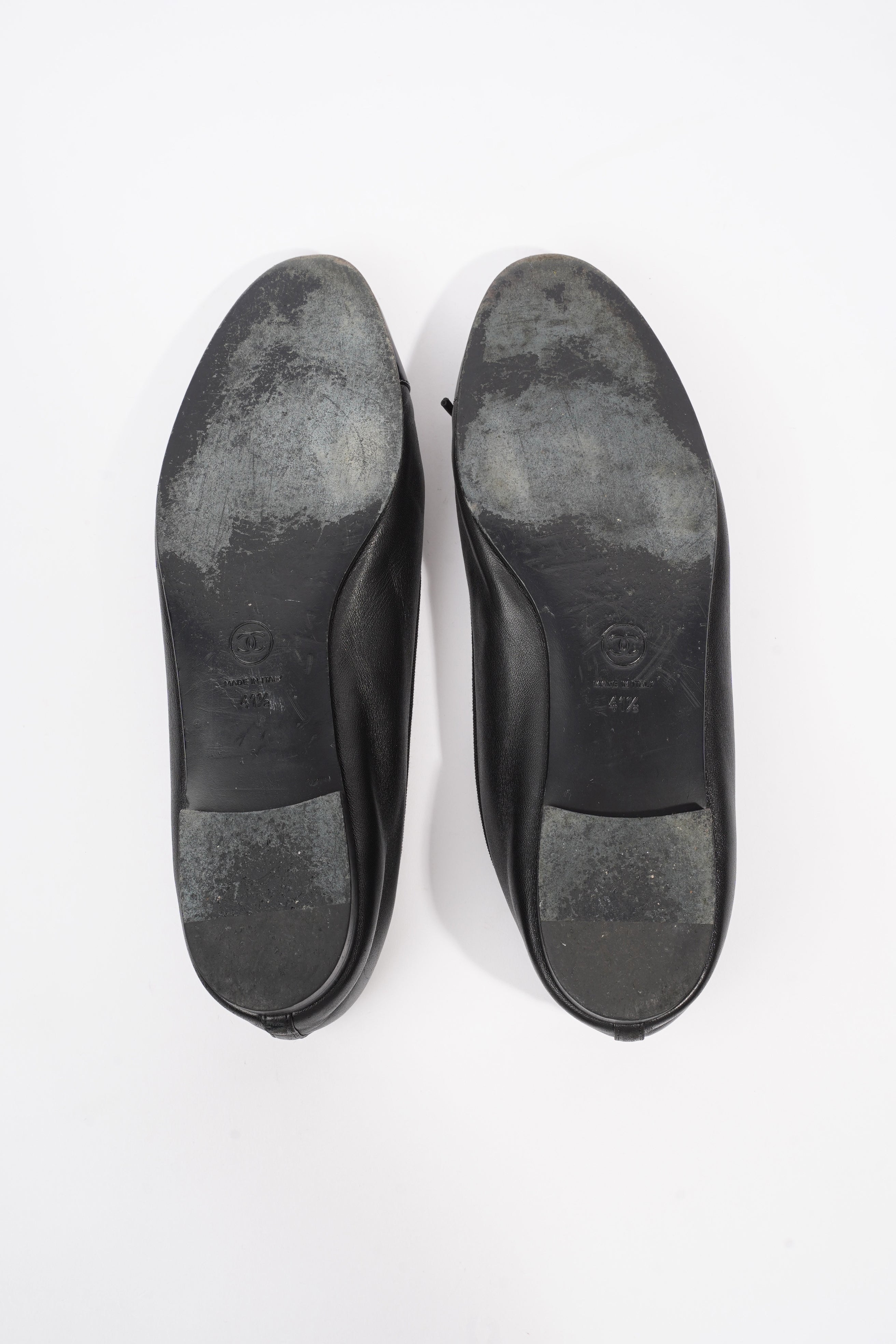 Chanel Ballet Pump Black Leather EU 41.5 UK 8.5