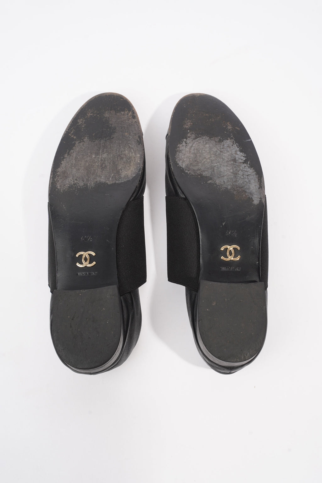 Chanel Patent Toe Cap Lace Up Shoes Black Leather EU 41.5 UK 8.5
