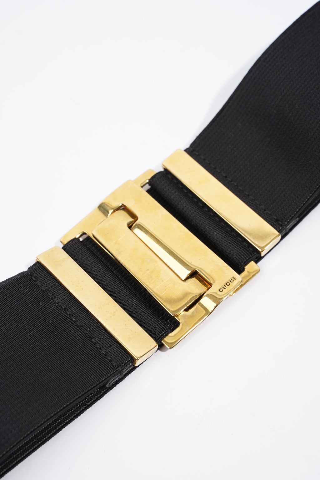 Gucci Elastic Belt Black Fabric 40