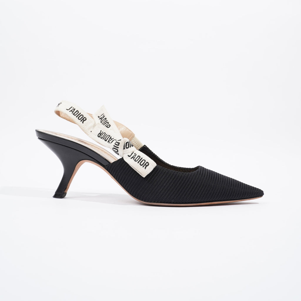 Christian Dior J'adior Sling Back Pump 70 Black Technical Fabric EU 41 UK 8