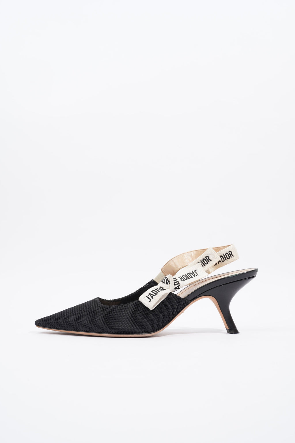 Christian Dior J'adior Sling Back Pump 70 Black Technical Fabric EU 41 UK 8