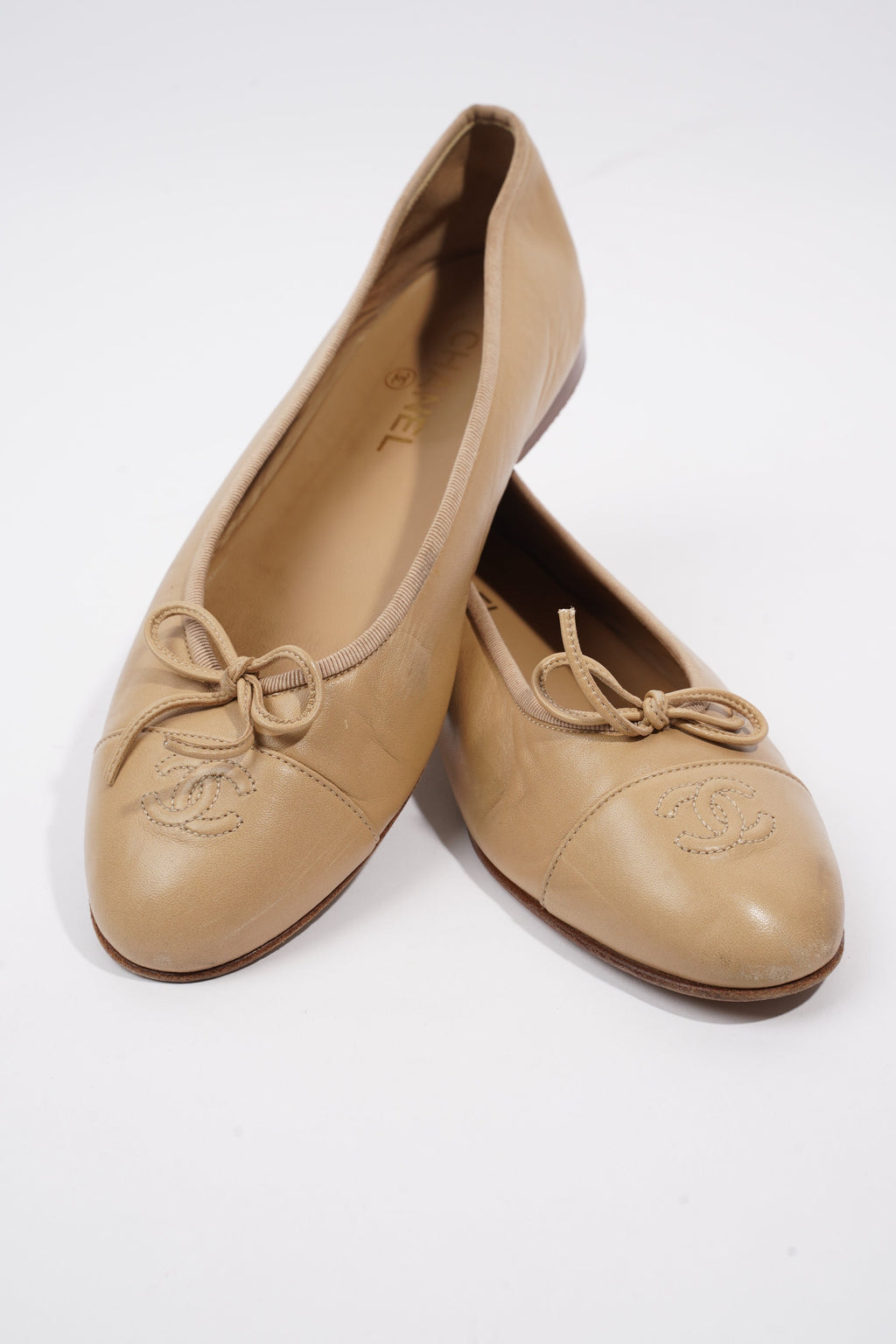 Chanel Ballet Pump Nude Leather EU 41.5 UK 8.5