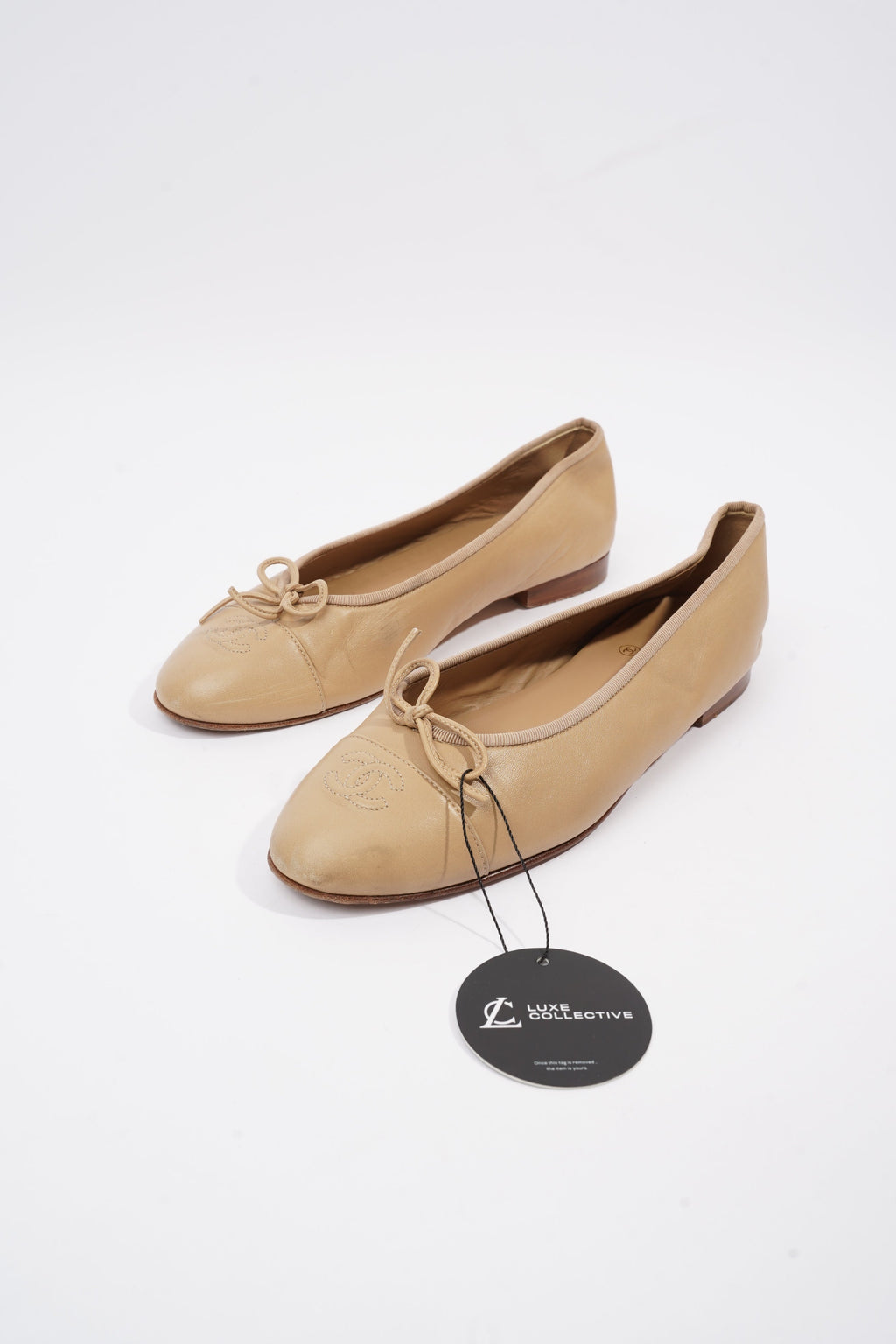 Chanel Ballet Pump Nude Leather EU 41.5 UK 8.5
