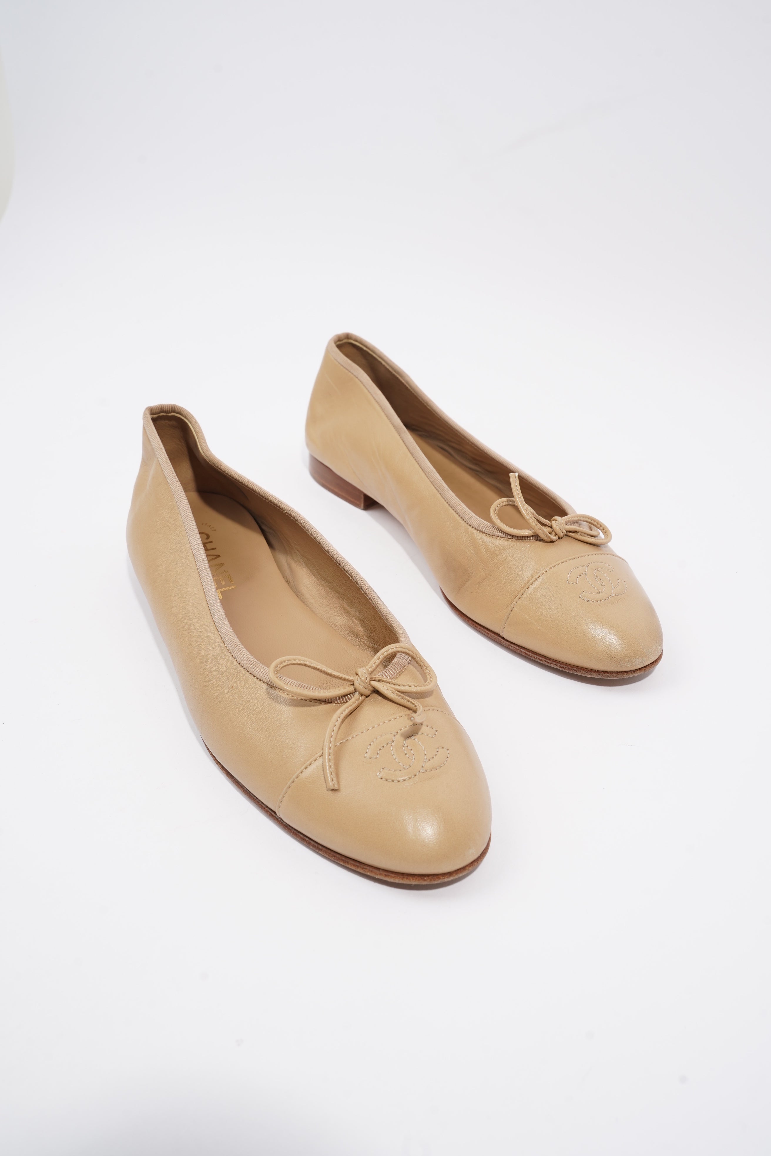 Chanel Ballet Pump Nude Leather EU 41.5 UK 8.5