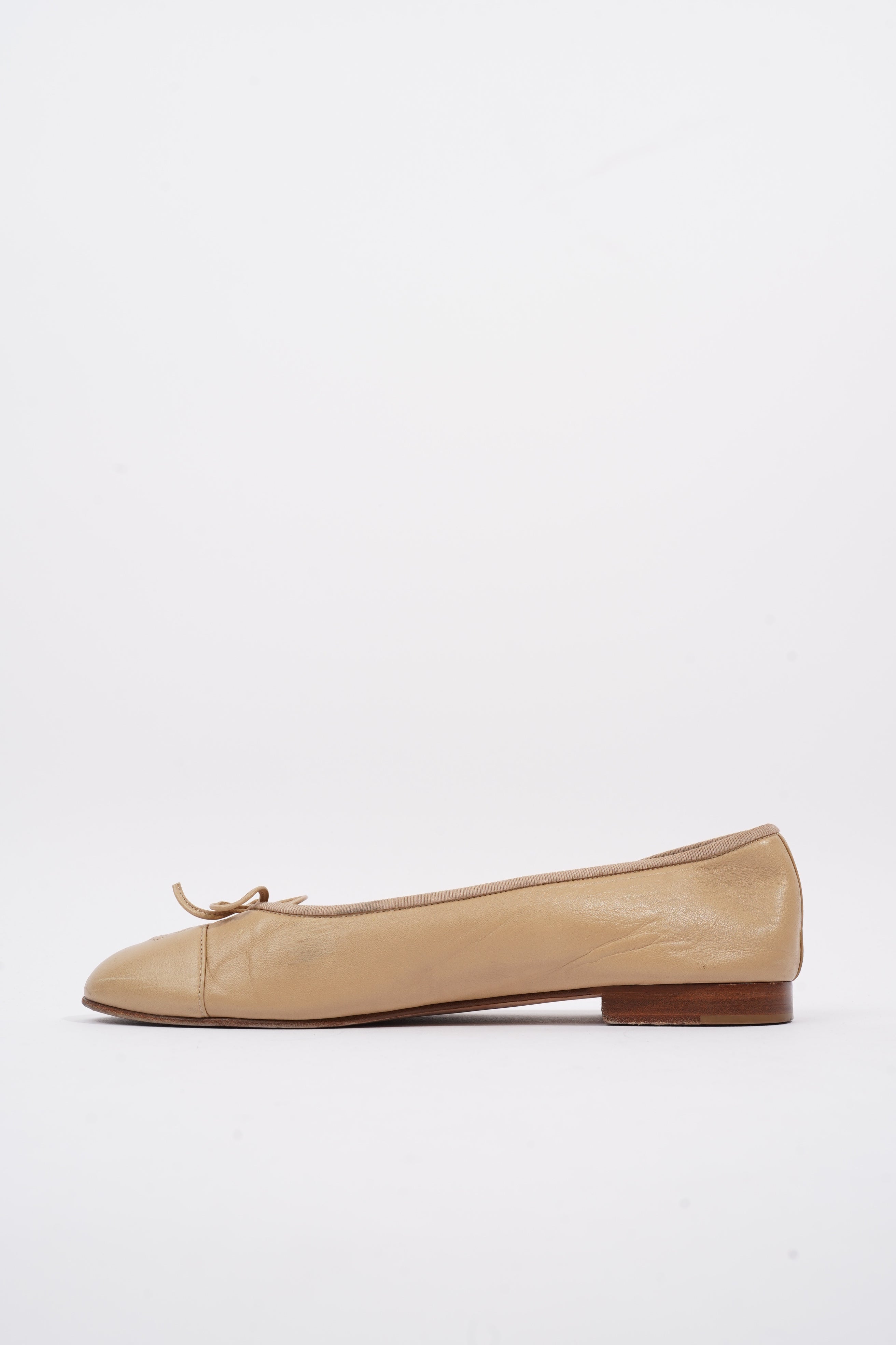 Chanel Ballet Pump Nude Leather EU 41.5 UK 8.5