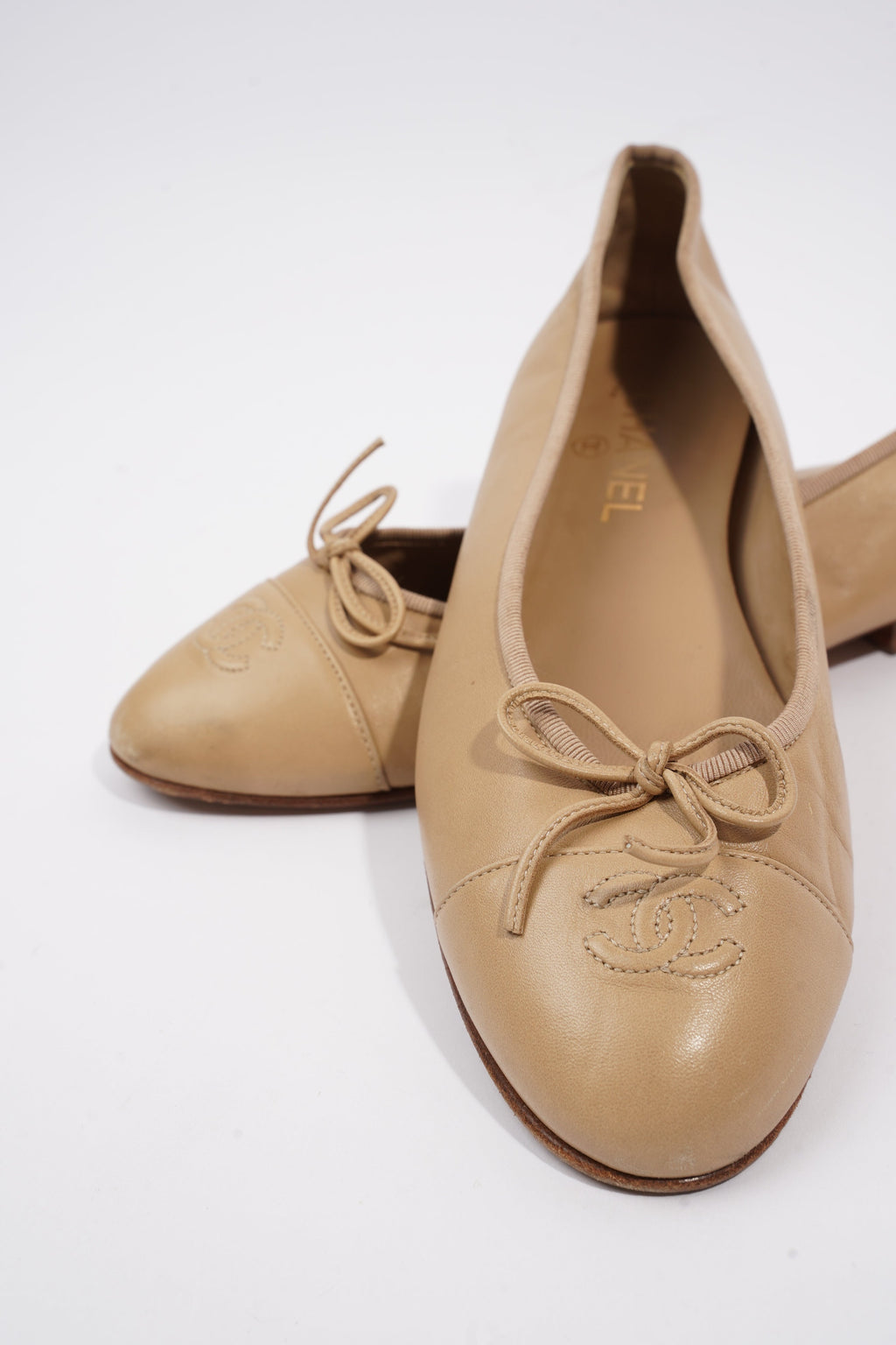 Chanel Ballet Pump Nude Leather EU 41.5 UK 8.5