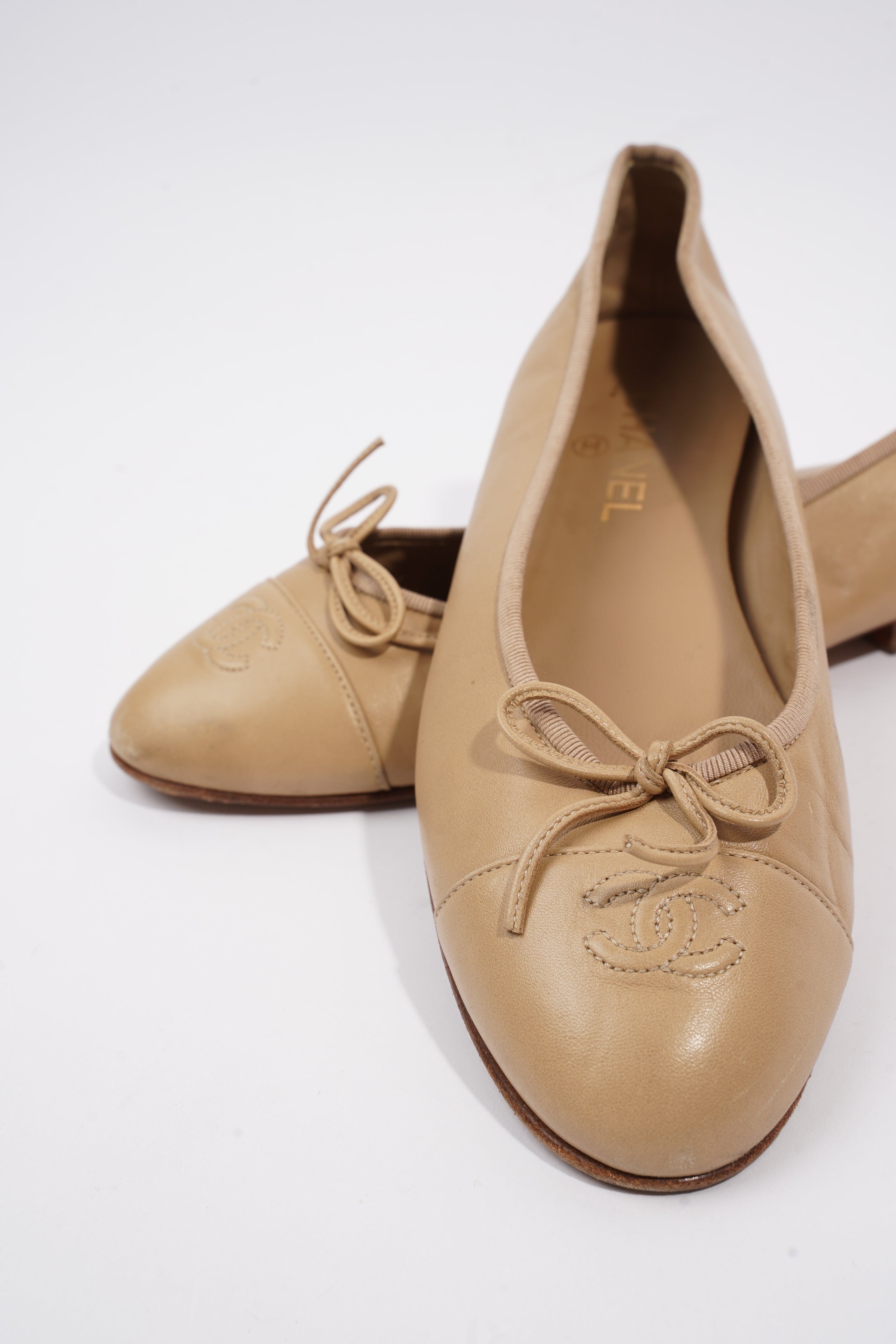 Chanel Ballet Pump Nude Leather EU 41.5 UK 8.5