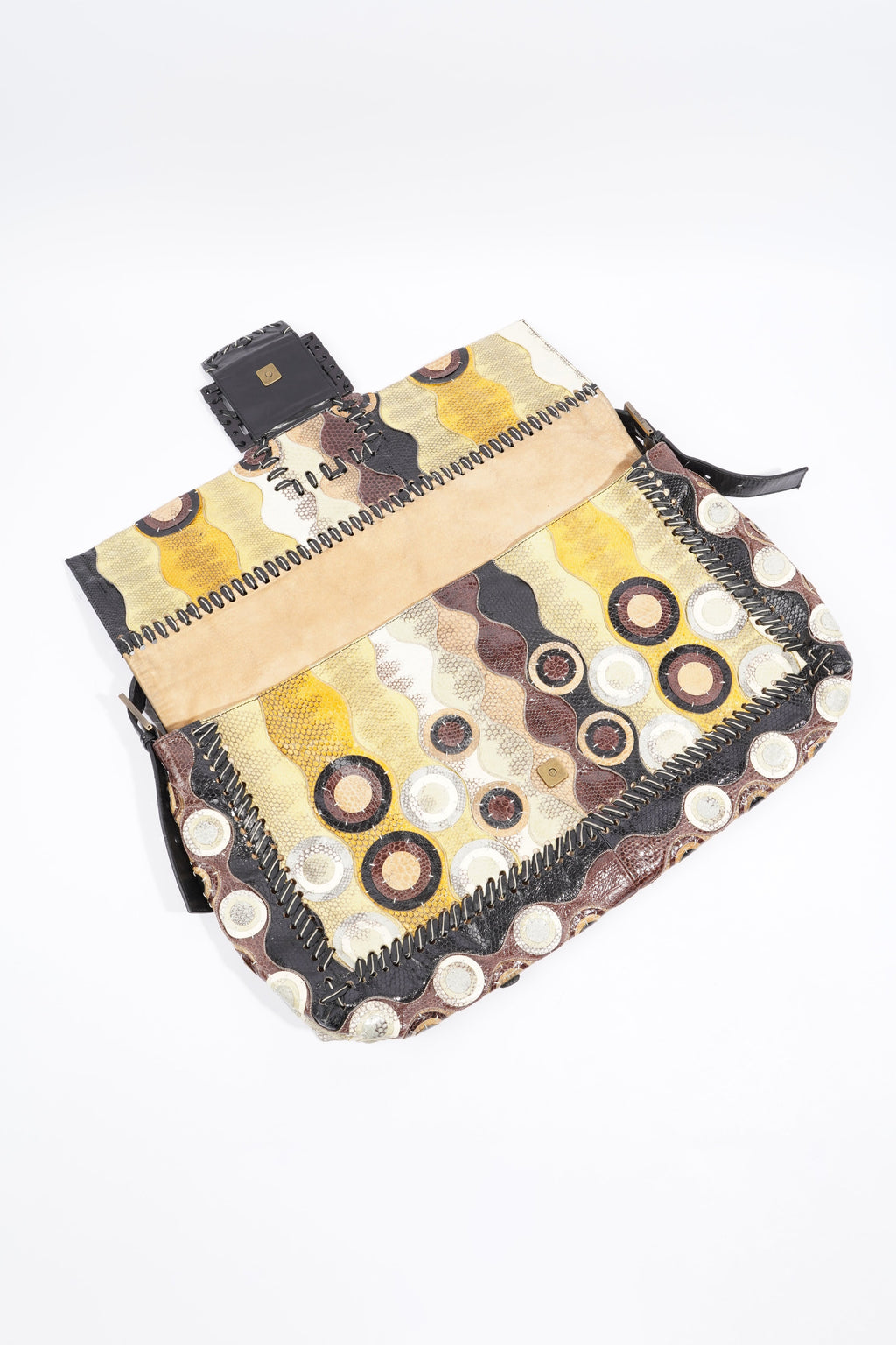 Fendi Maxi Baguette Bag Multicolour Python Large