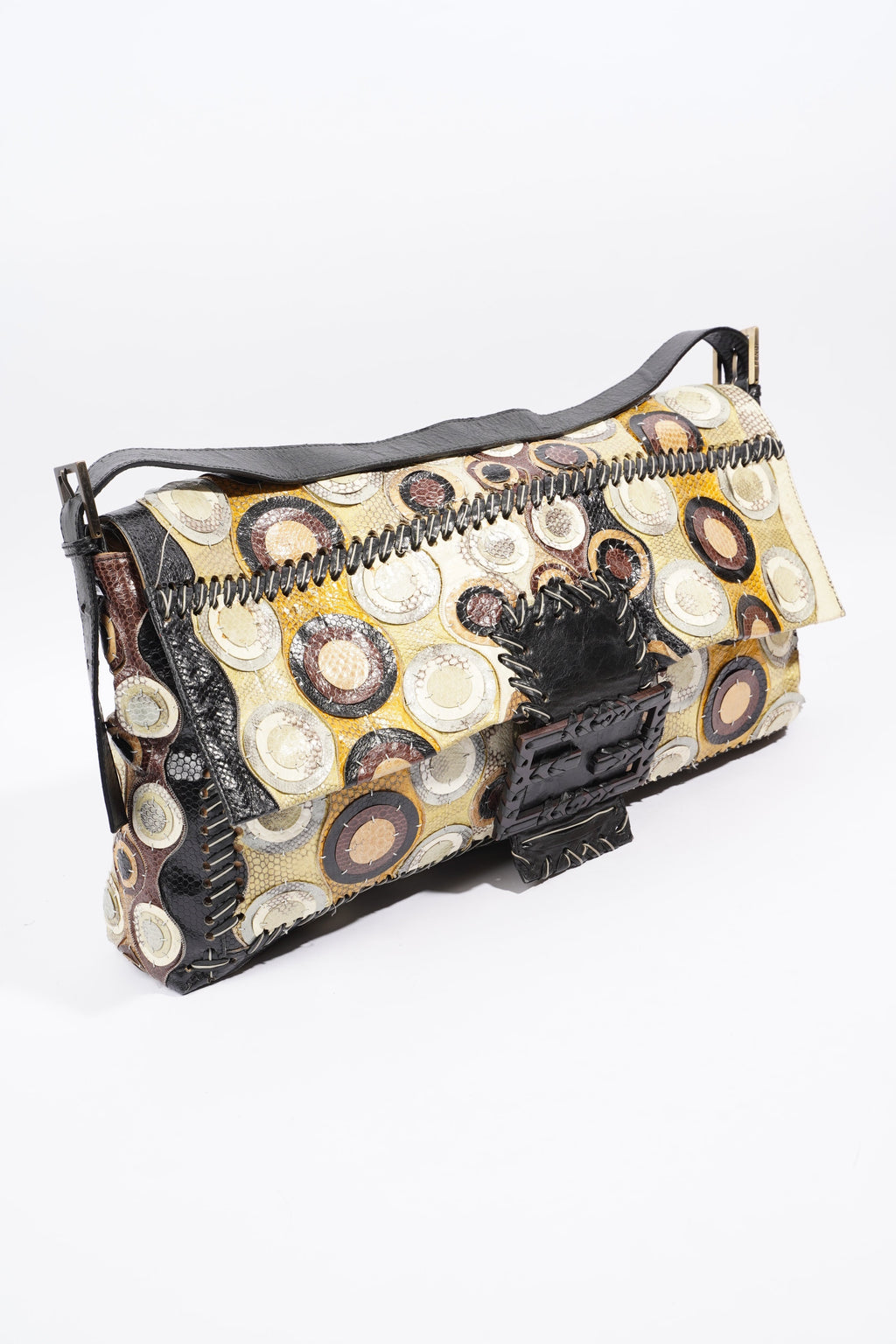 Fendi Maxi Baguette Bag Multicolour Python Large
