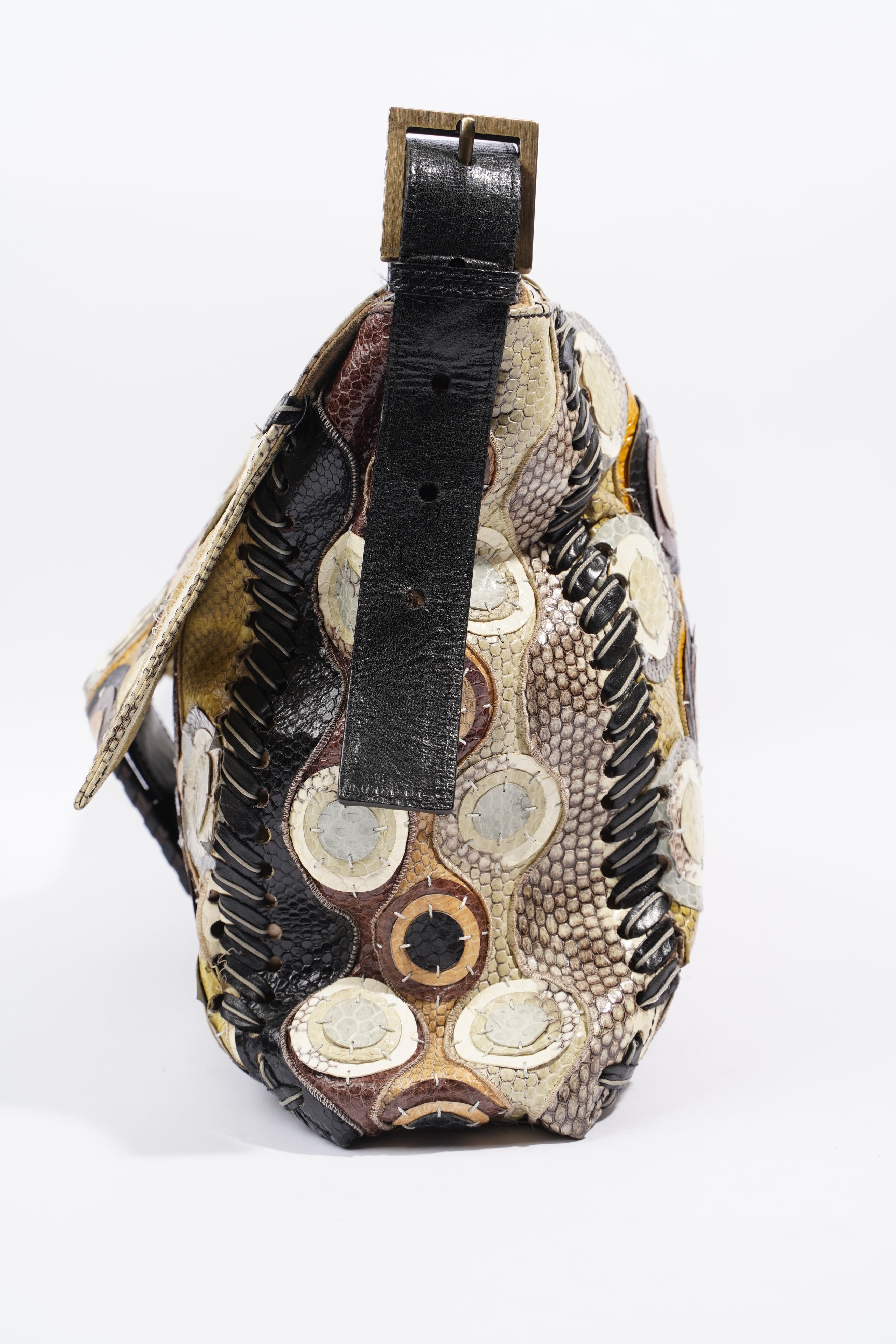 Fendi Maxi Baguette Bag Multicolour Python Large