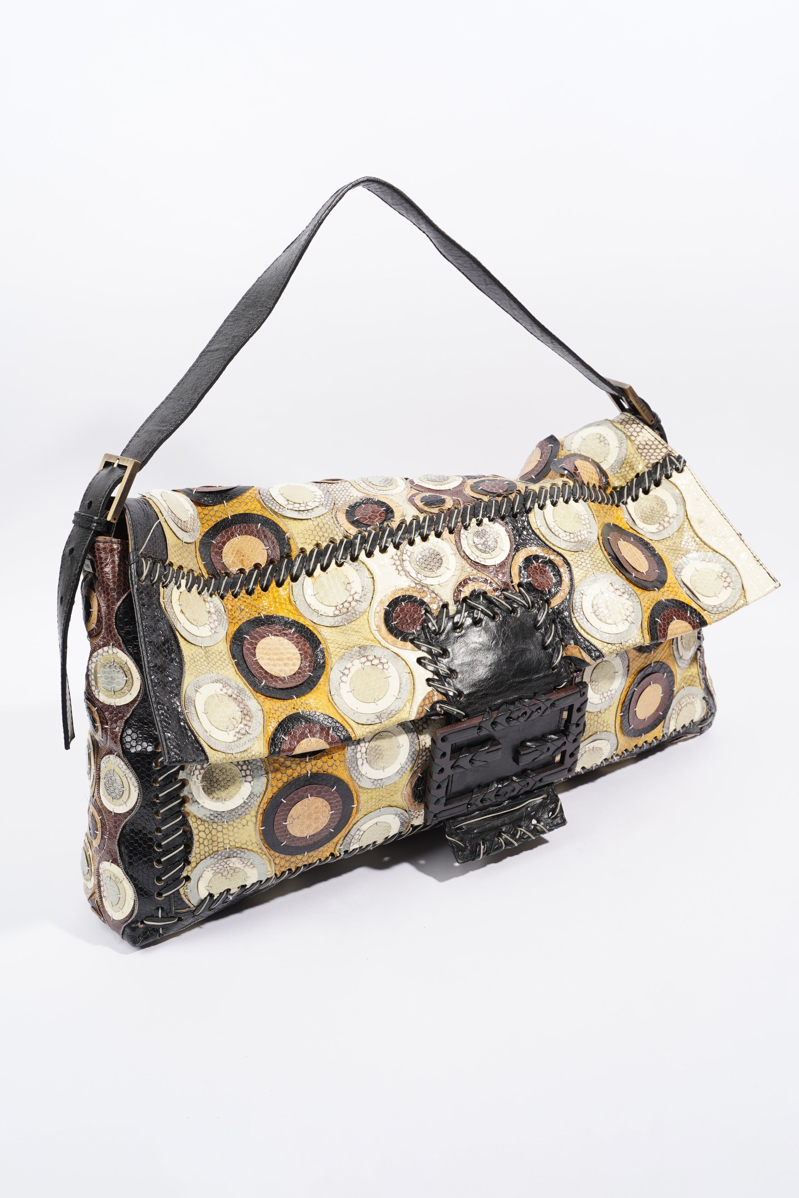 Fendi Maxi Baguette Bag Multicolour Python Large