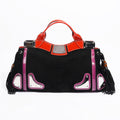 Gucci Race Tote Black / Purple / Red Suede Medium