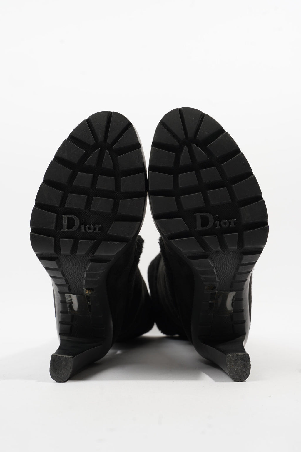 Christian Dior Sheepskin Knee High Boot 110 Black Shearling EU 38 UK 5