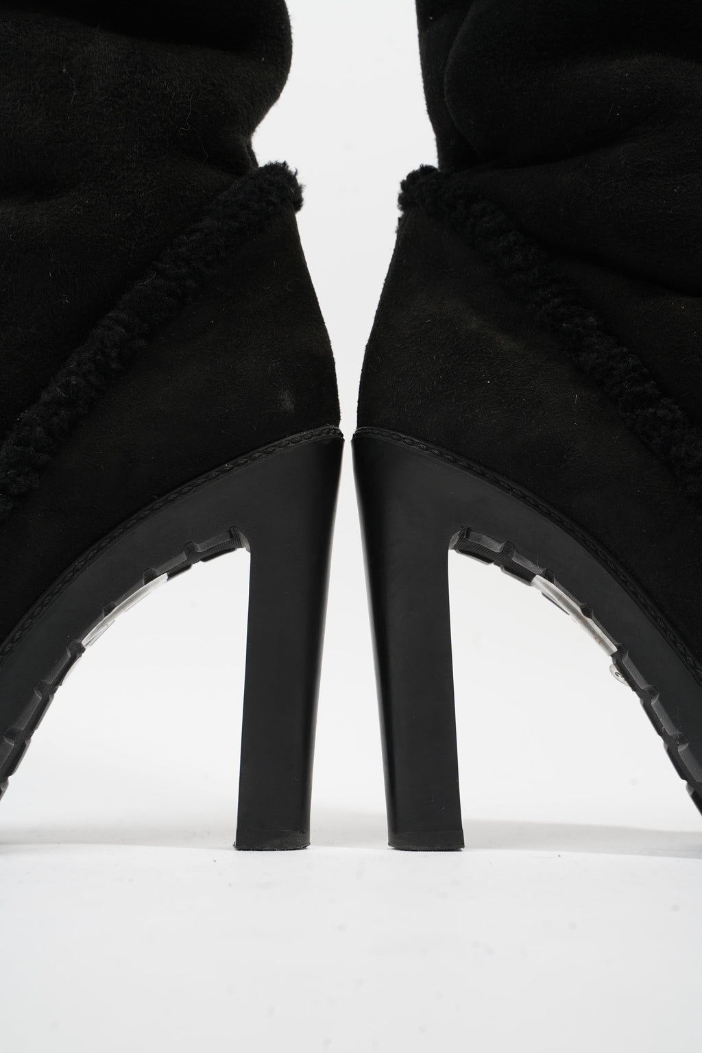 Christian Dior Sheepskin Knee High Boot 110 Black Shearling EU 38 UK 5