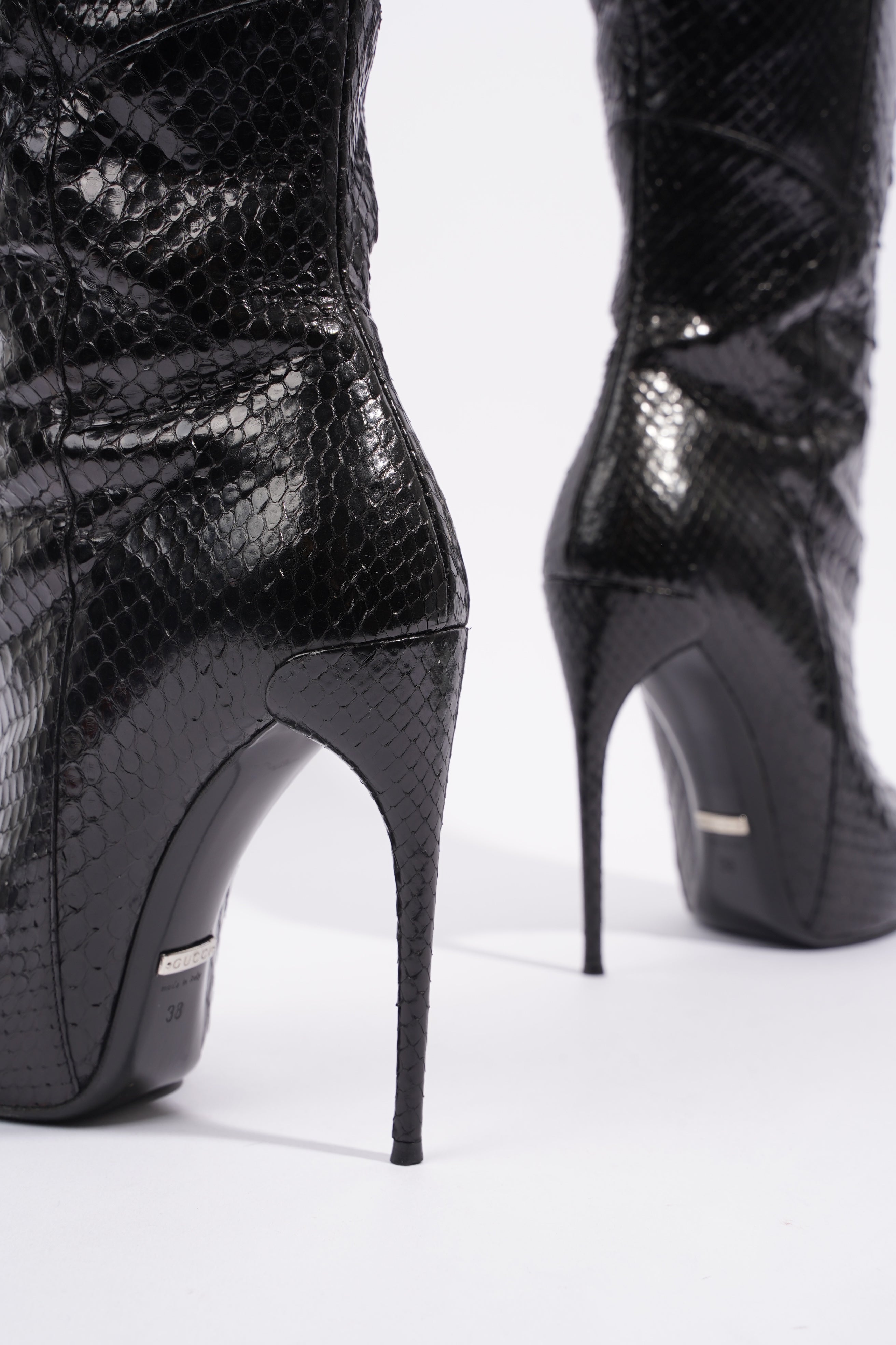 Gucci High Heel Boot 120 Black Python EU 38 UK 5