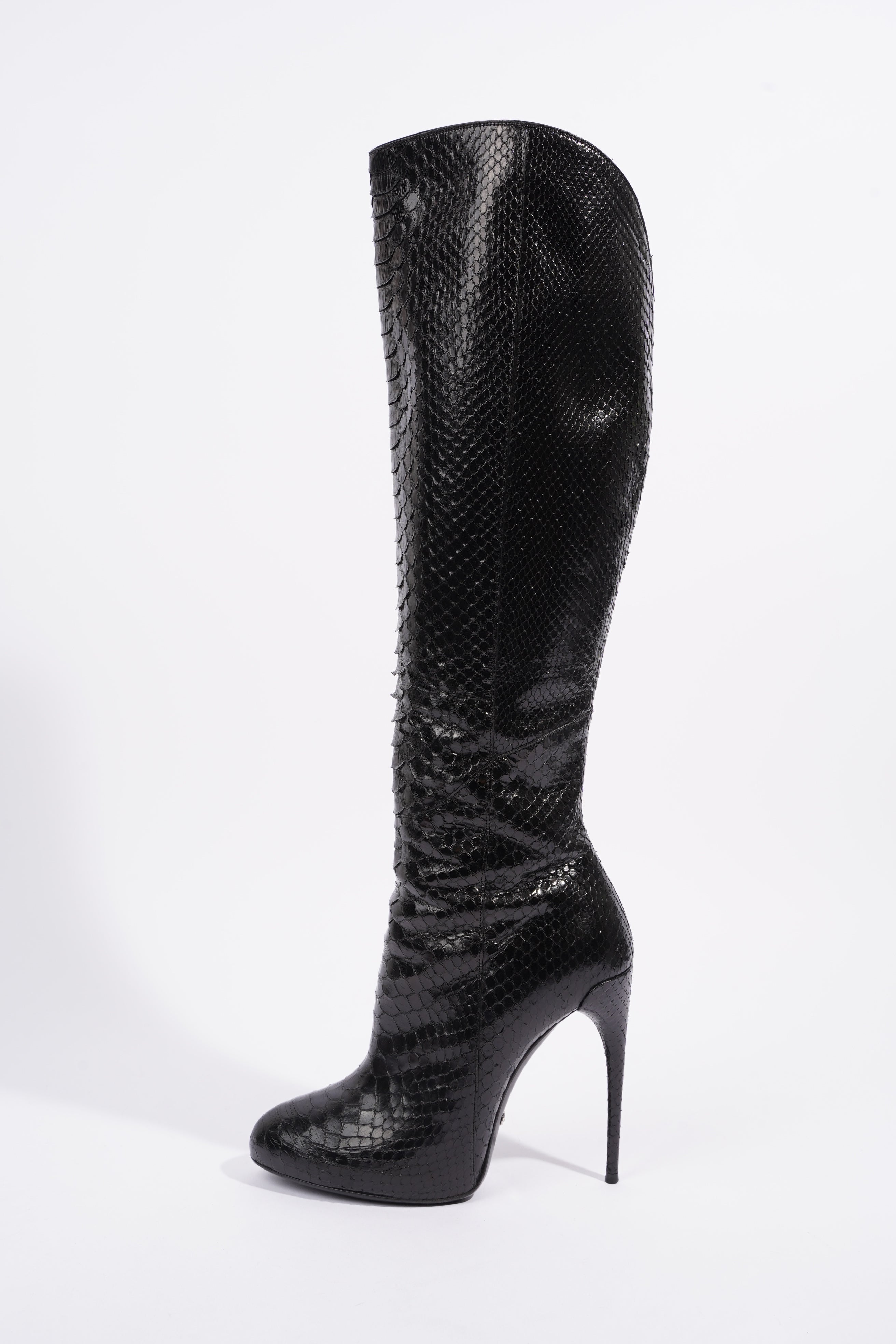 Gucci High Heel Boot 120 Black Python EU 38 UK 5