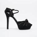 Gucci Heeled Sandal 120 Black Suede EU 38 UK 5